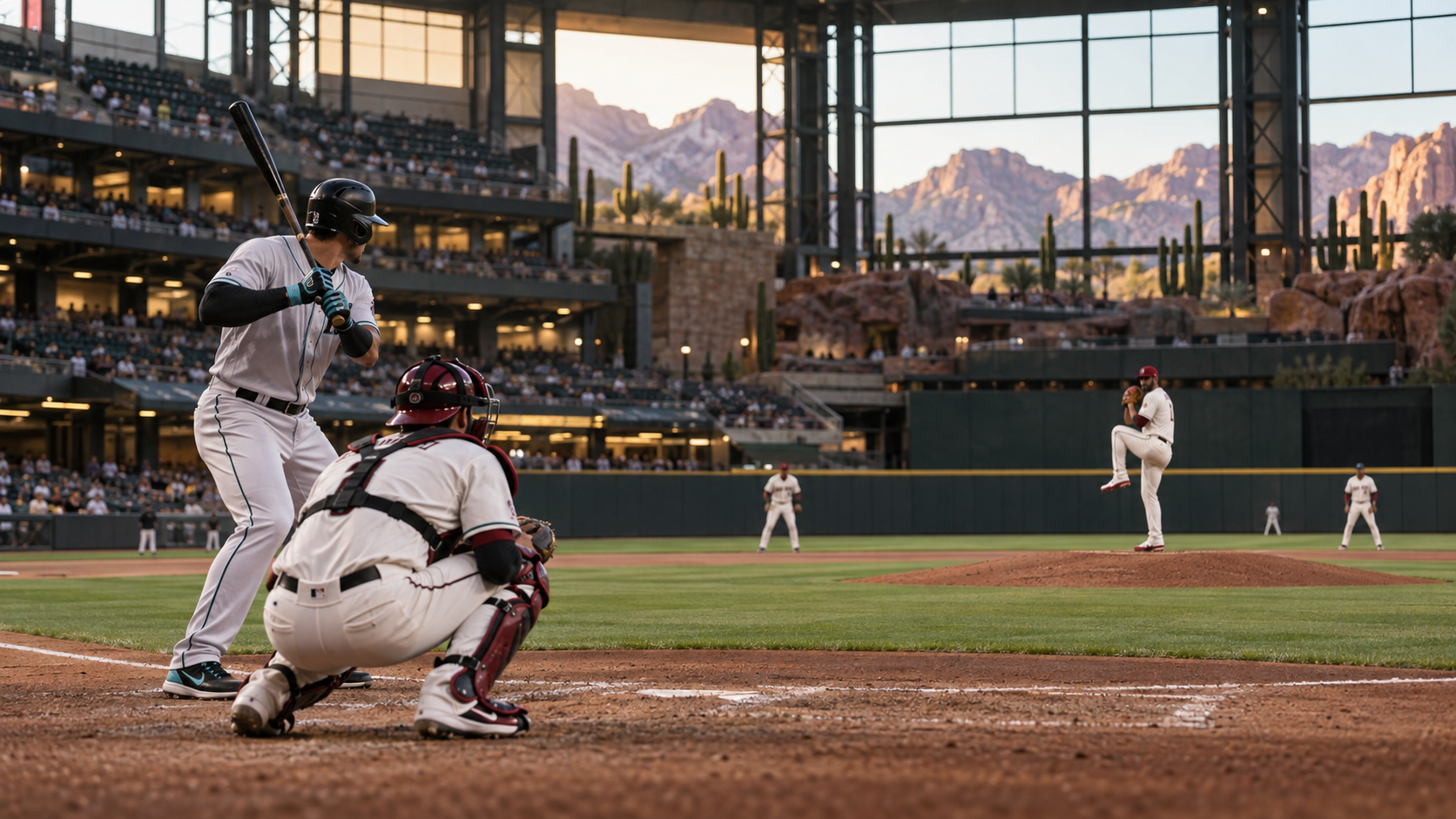 Baseball stadium scene for Miami Marlins at Arizona Diamondbacks