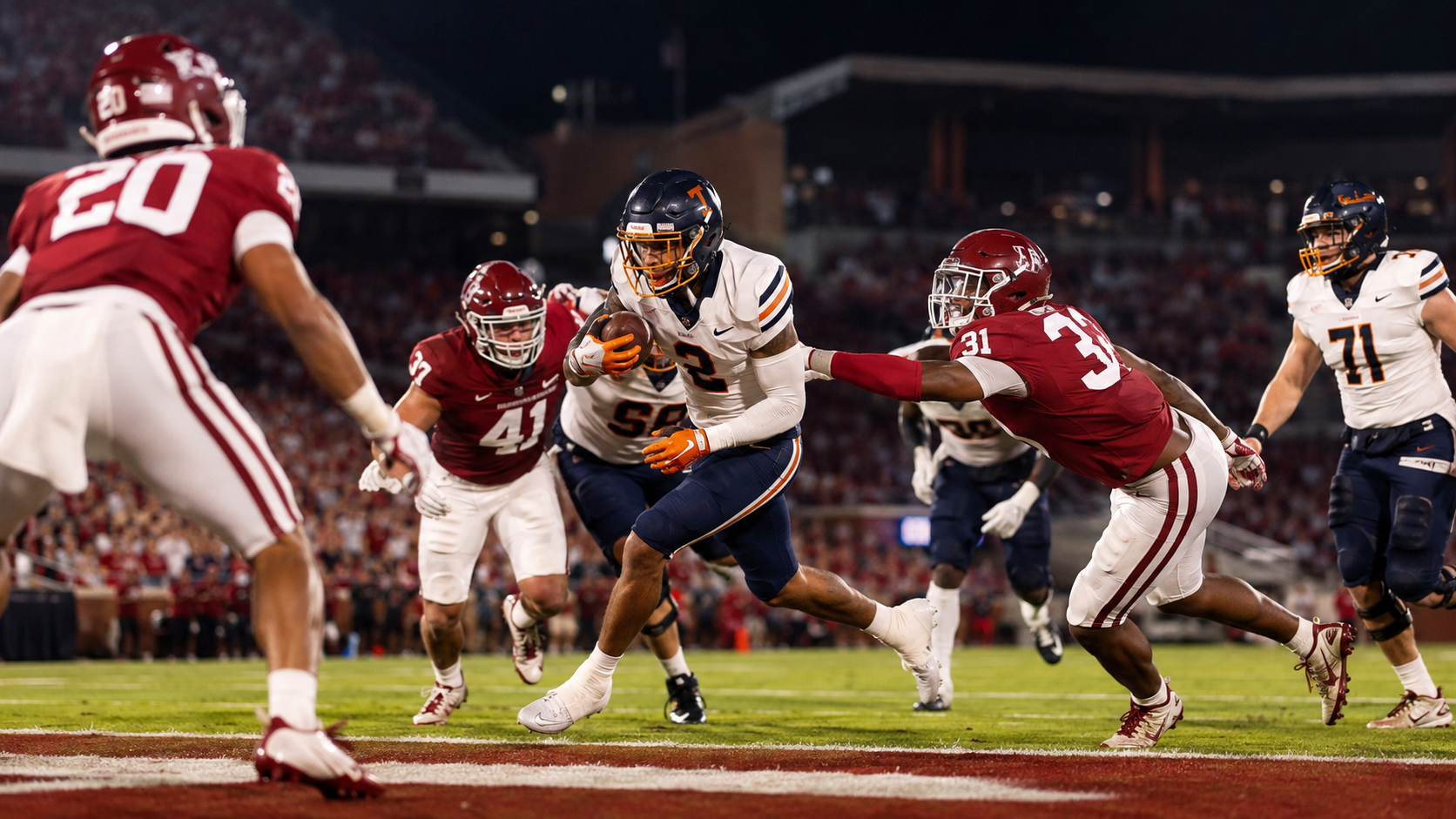Imaginative editorial scene for Miami at Stanford