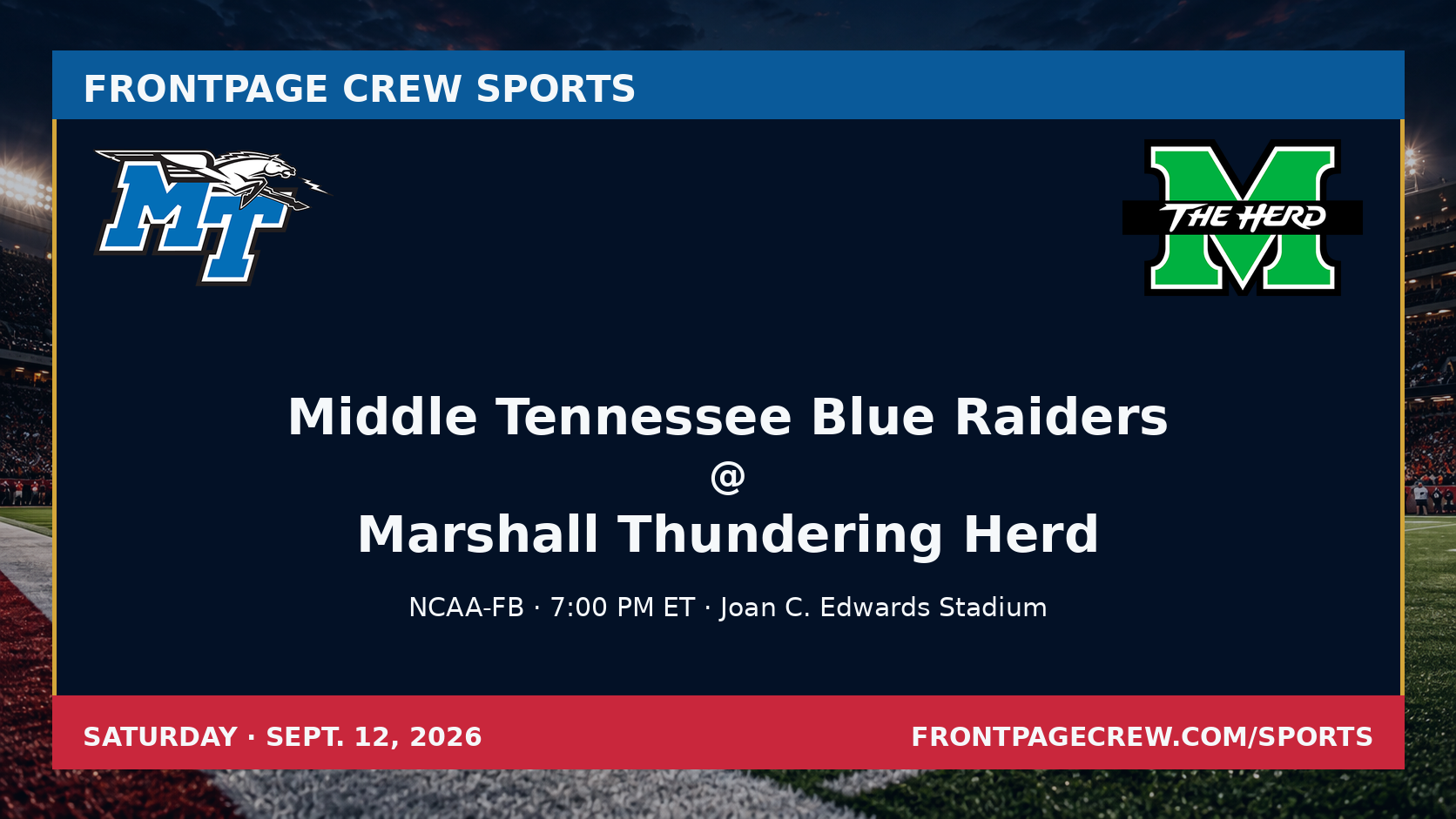 Middle Tennessee Blue Raiders and Marshall Thundering Herd game scene