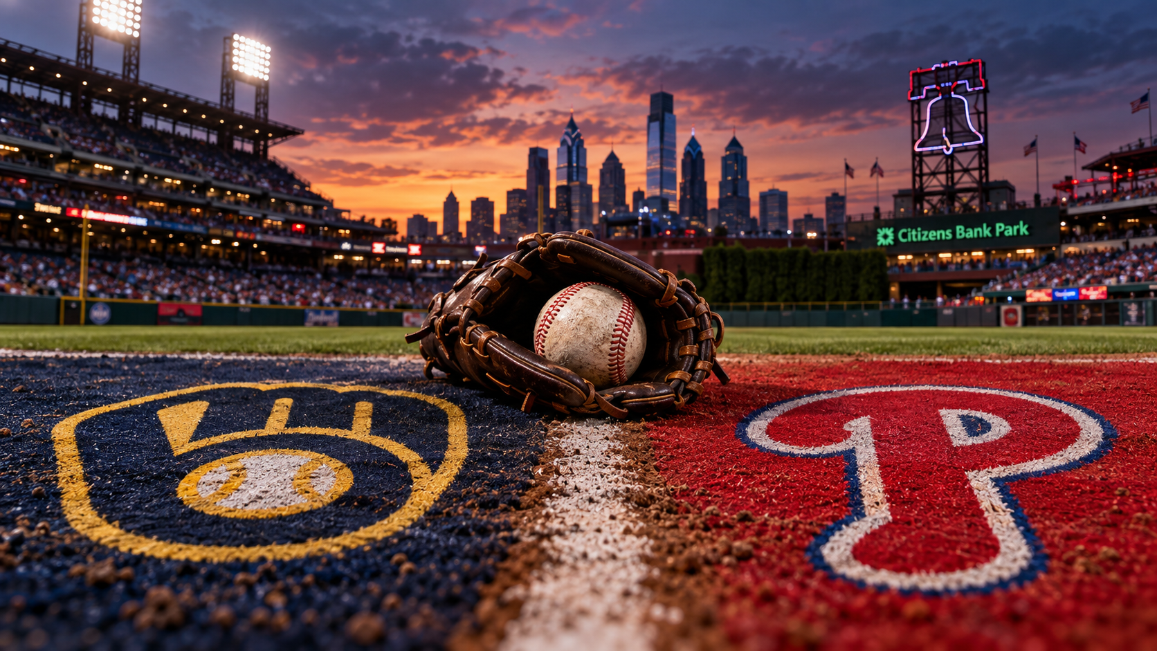 Milwaukee Brewers at Philadelphia Phillies matchup artwork