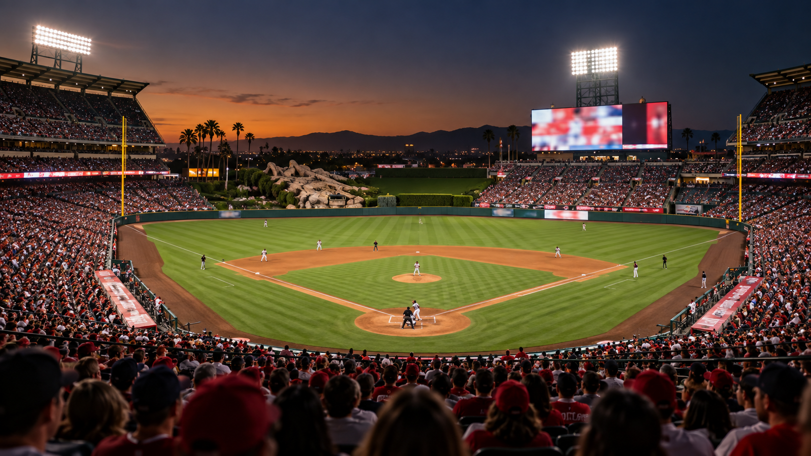 Sports venue scene for Minnesota Twins at Los Angeles Angels