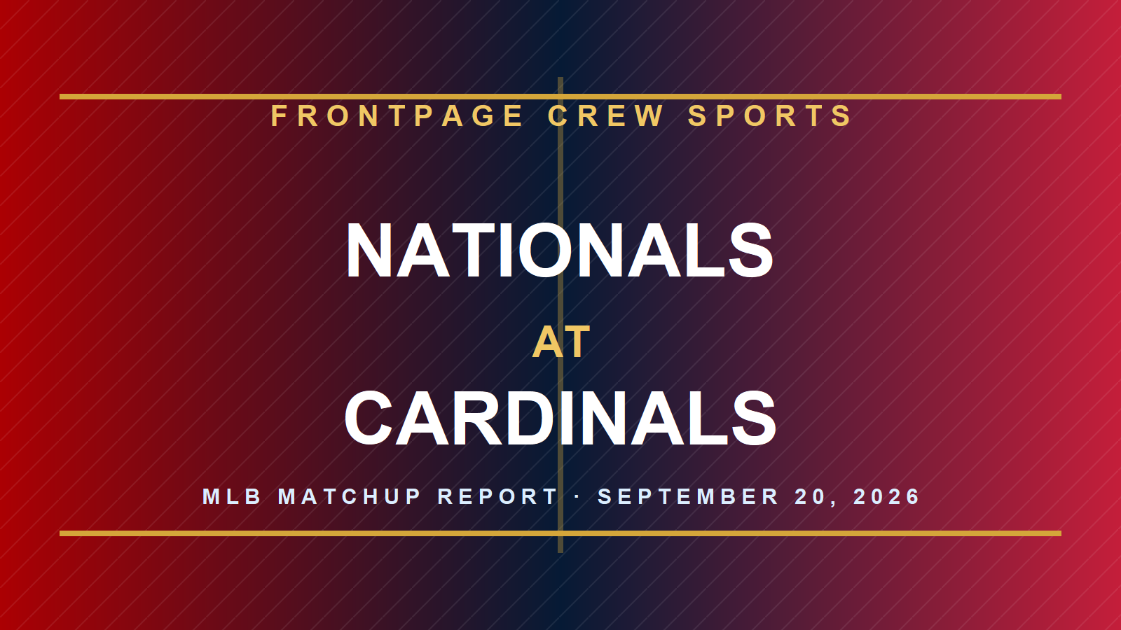 Nationals at Cardinals branded MLB matchup graphic