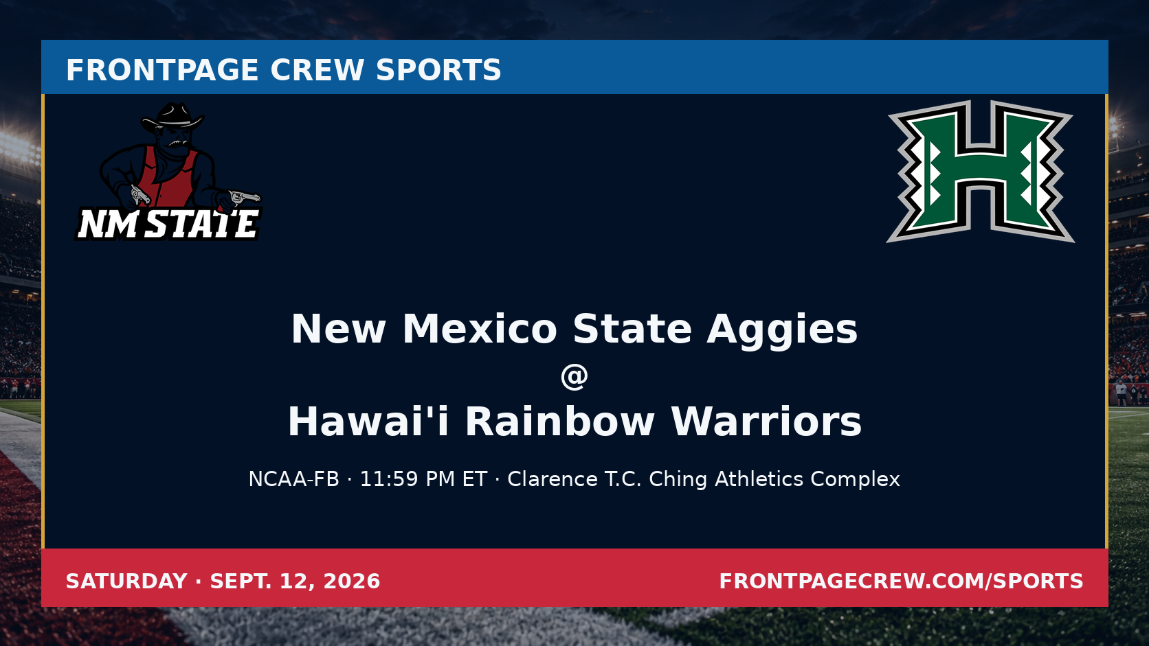 New Mexico State Aggies and Hawai'i Rainbow Warriors game scene