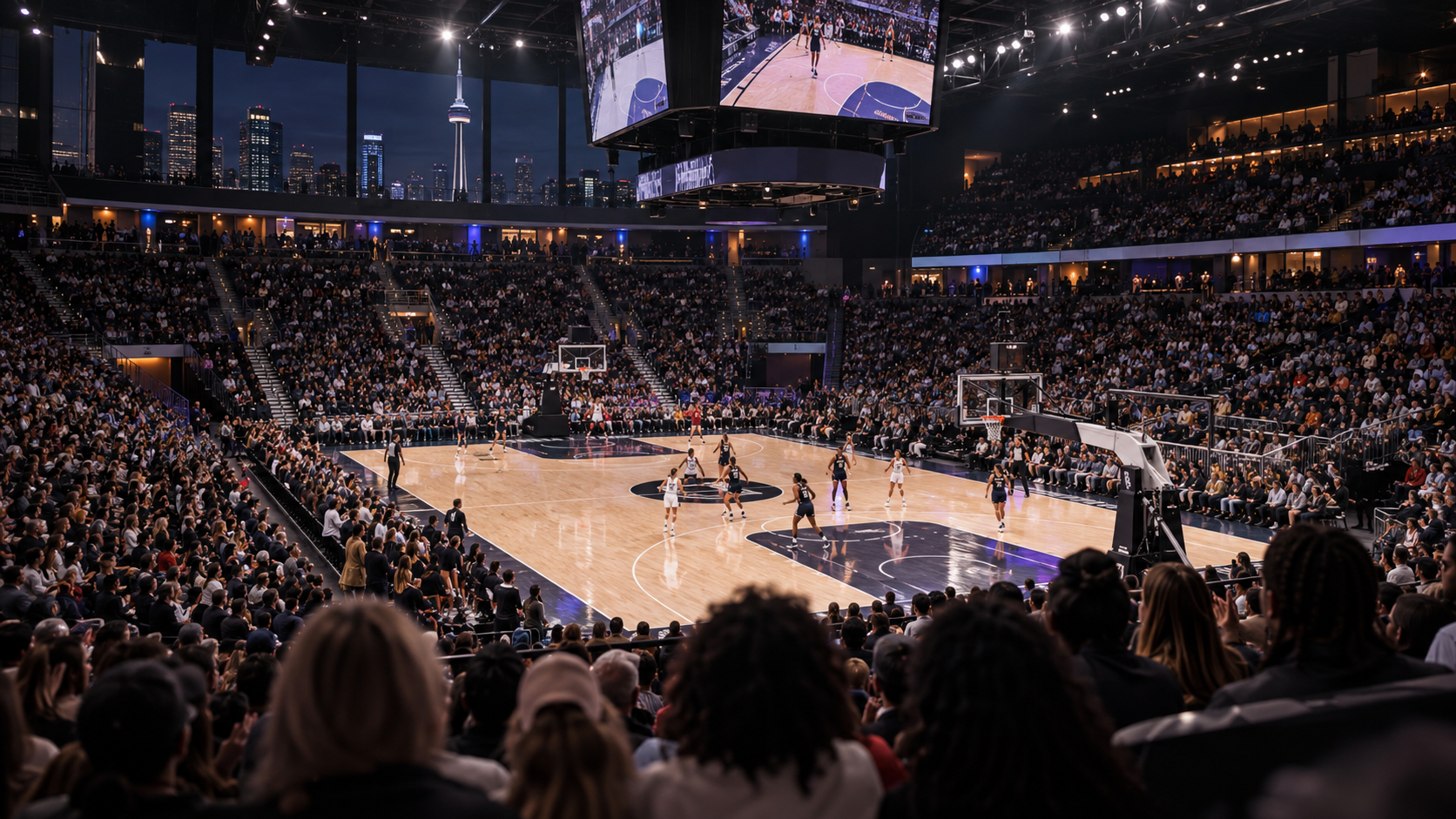 Sports venue scene for New York Liberty at Minnesota Lynx