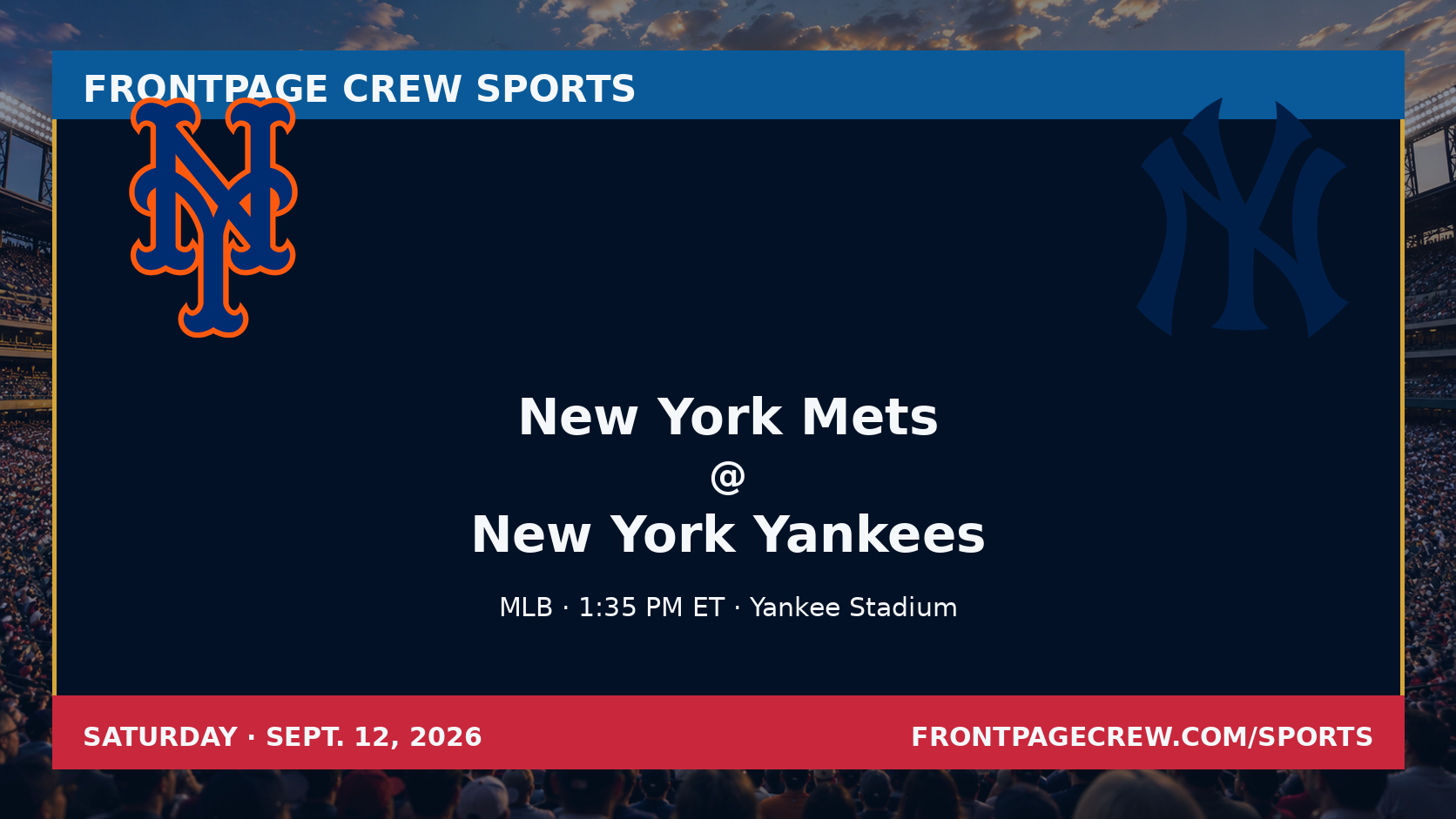 New York Mets and New York Yankees game scene