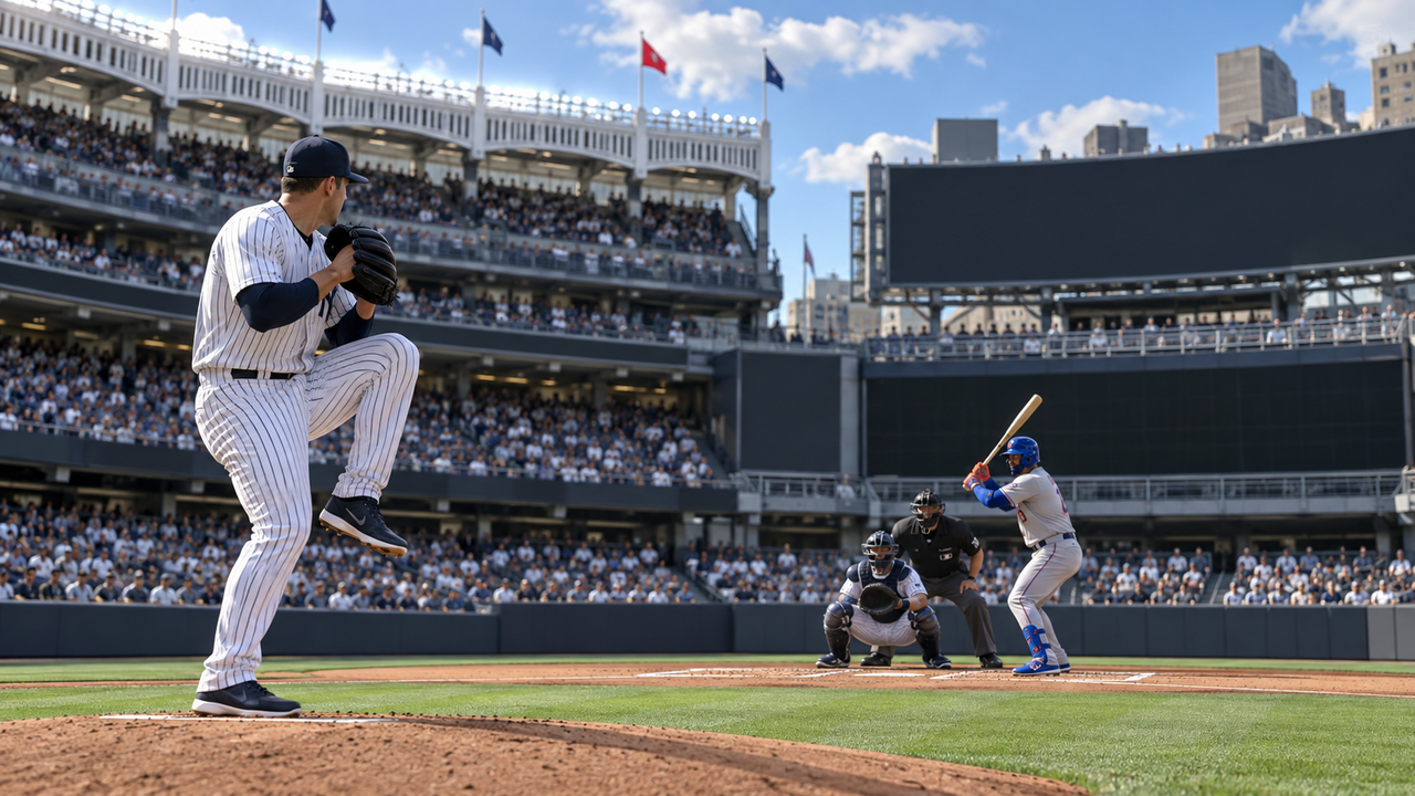 Text-free MLB game scene for New York Mets at New York Yankees