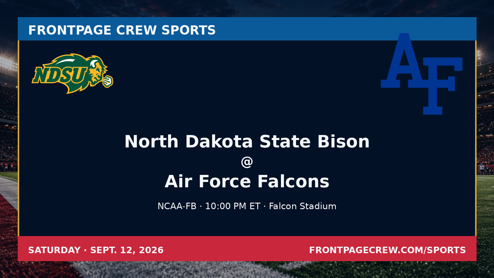 North Dakota State Bison and Air Force Falcons game scene