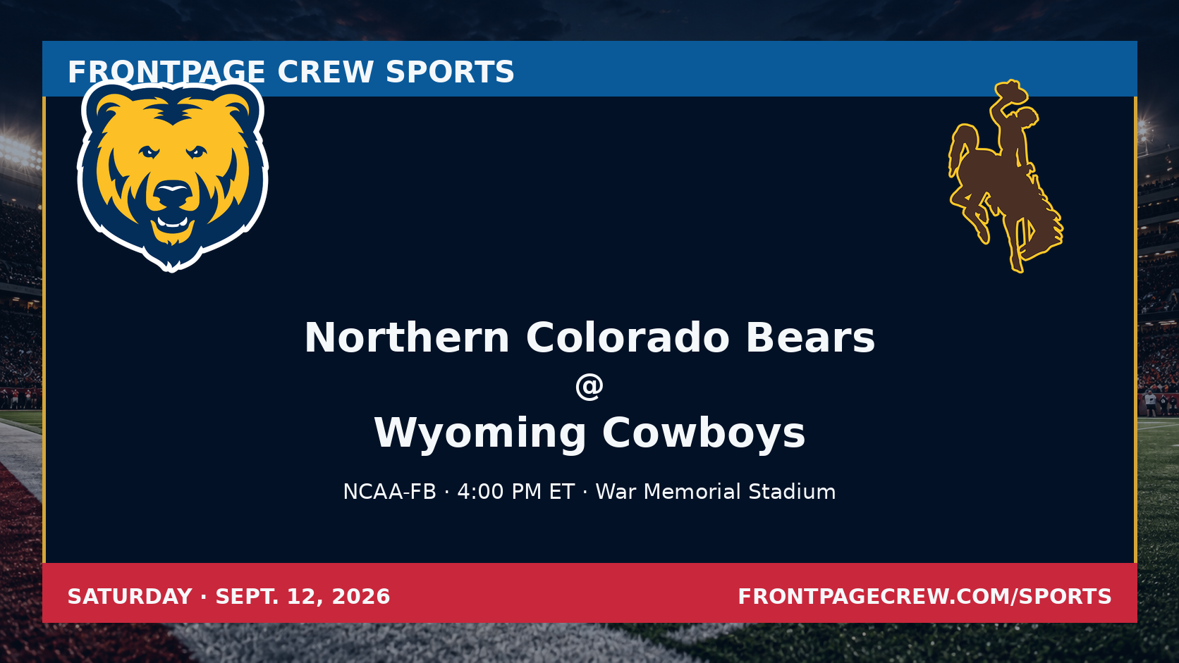 Northern Colorado Bears and Wyoming Cowboys game scene
