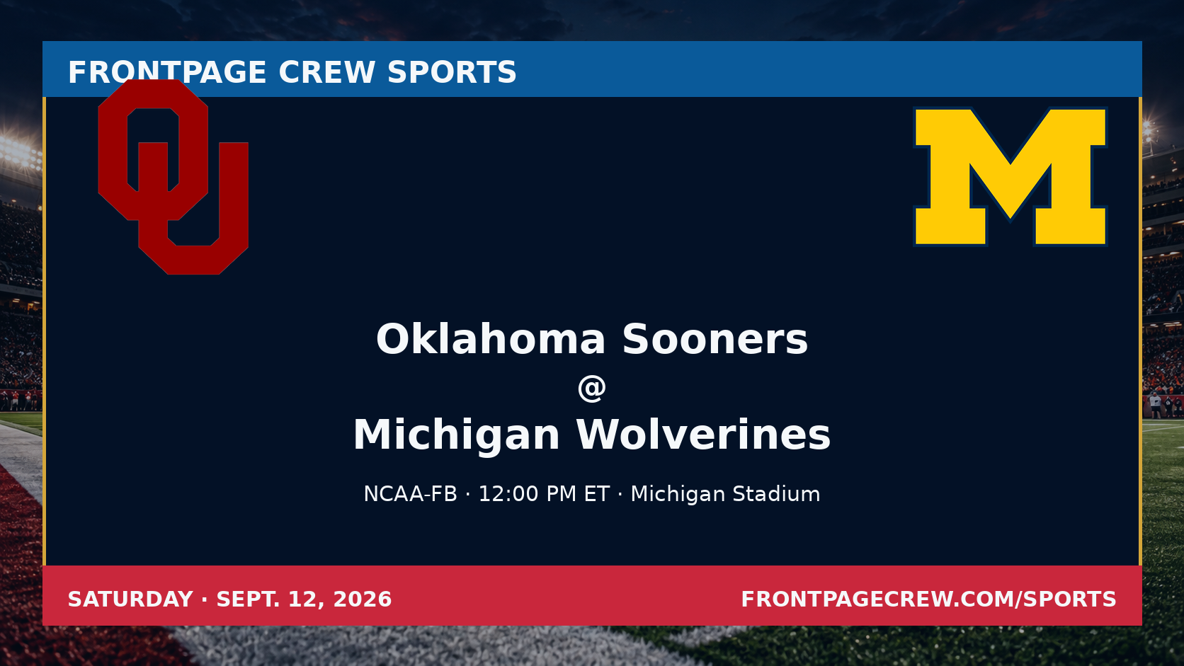 Oklahoma Sooners and Michigan Wolverines game scene