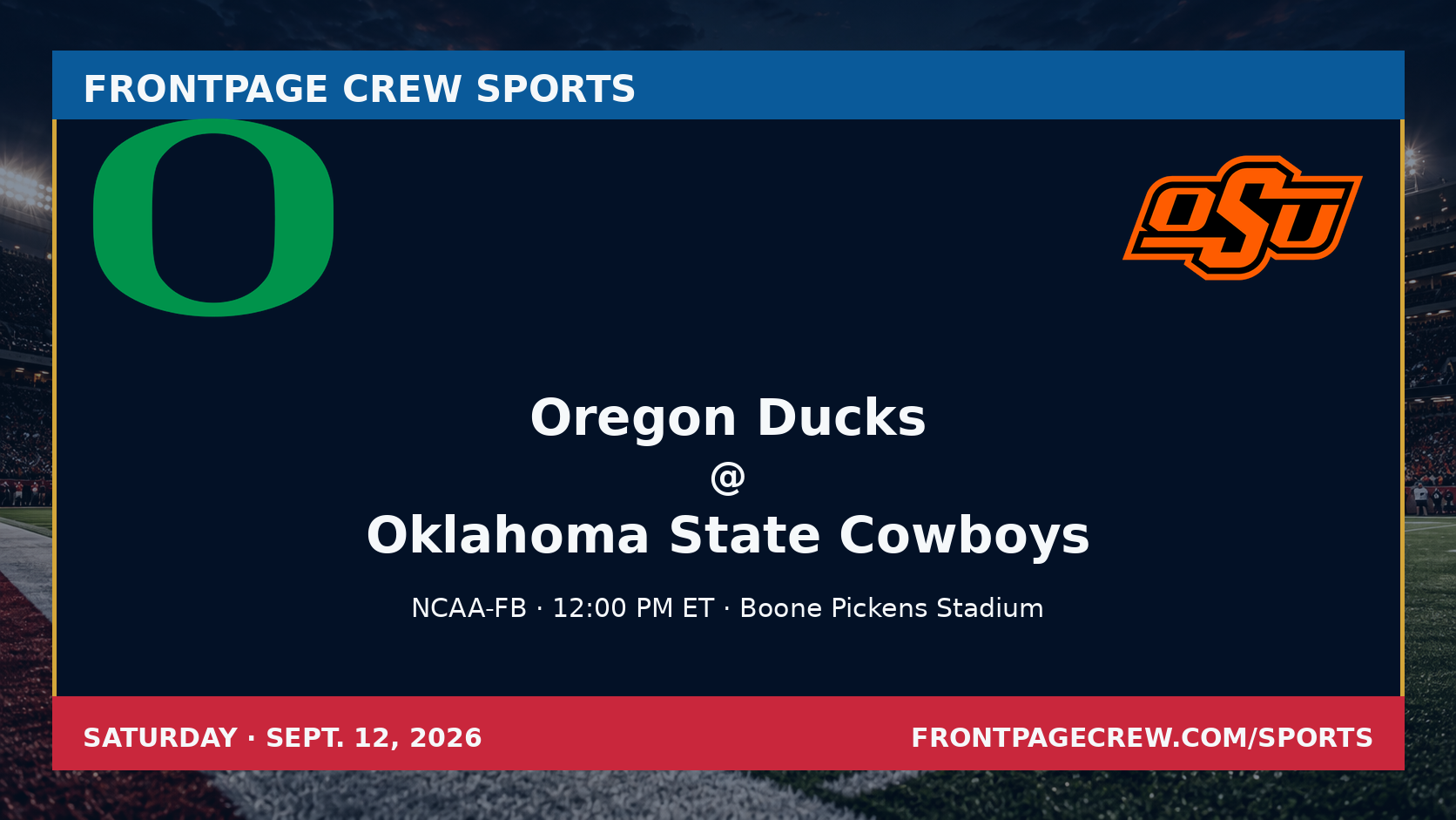 Oregon Ducks and Oklahoma State Cowboys game scene