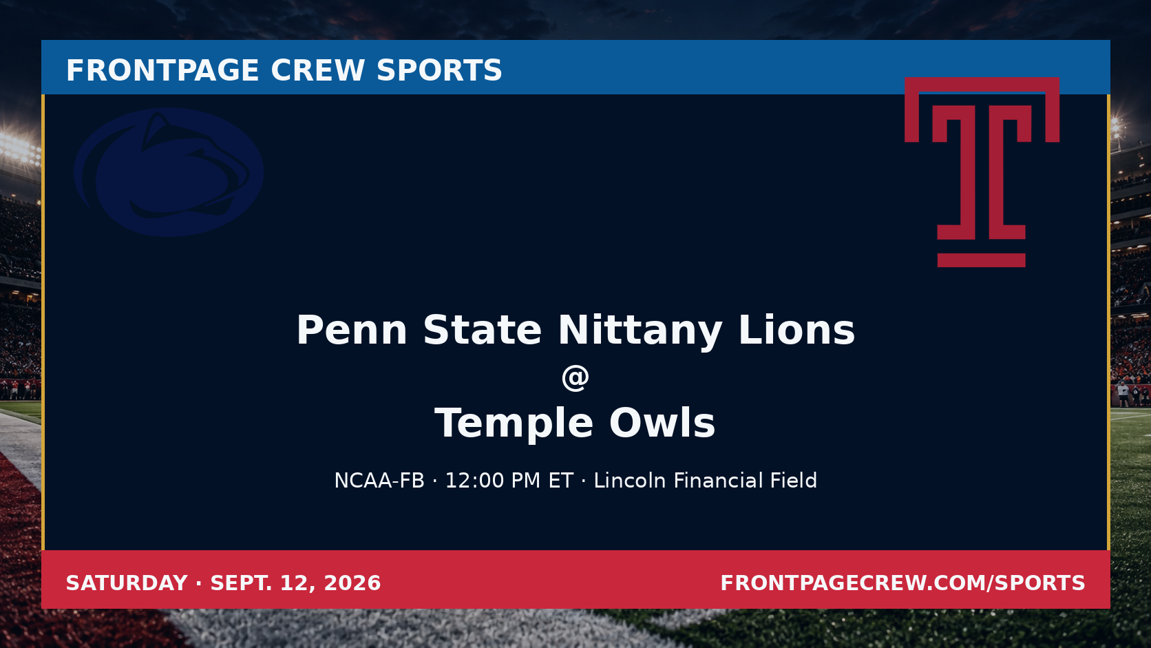 Penn State Nittany Lions and Temple Owls game scene