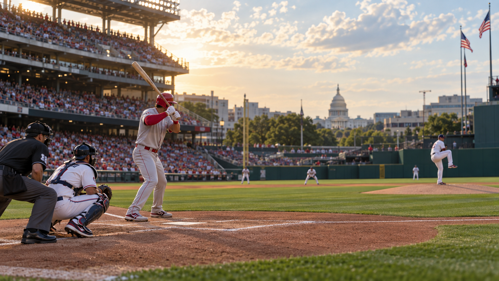 Baseball stadium scene for Philadelphia Phillies at Washington Nationals