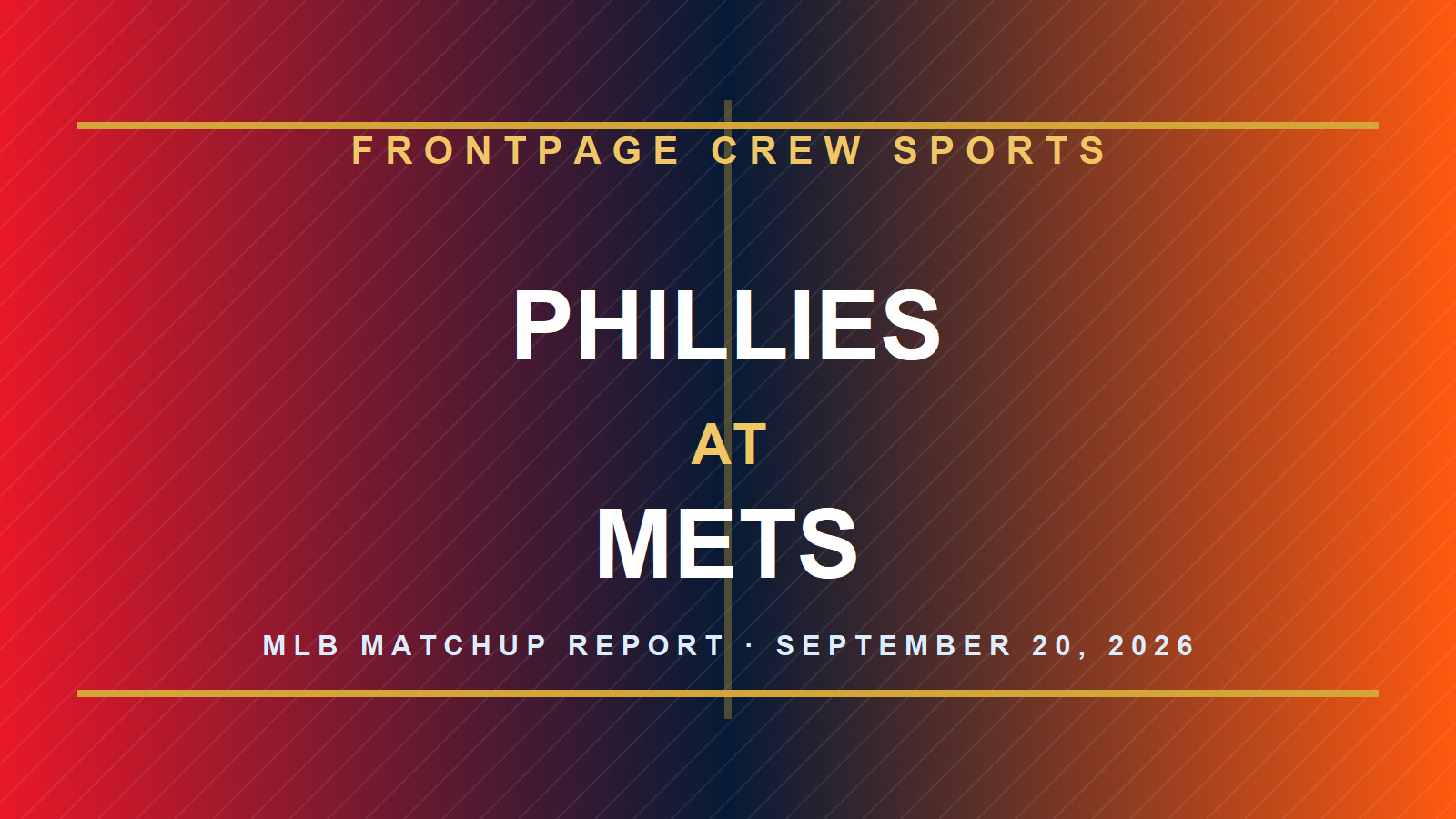 Phillies at Mets branded MLB matchup graphic