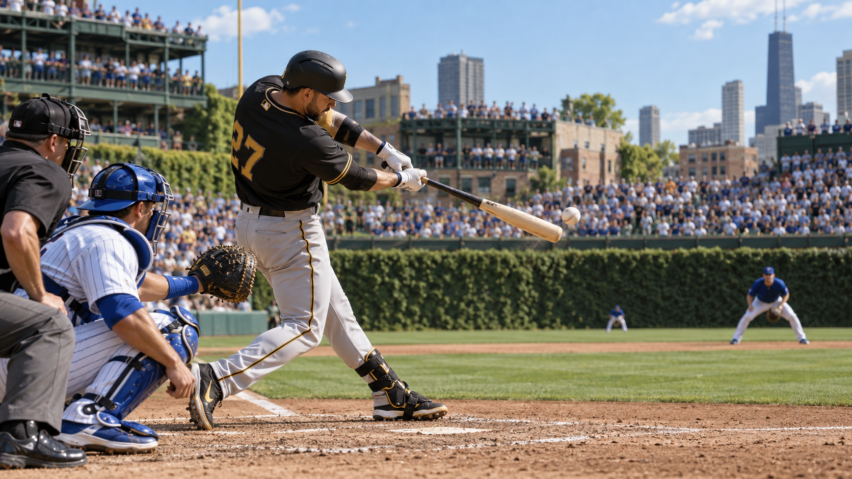 Pittsburgh Pirates and Chicago Cubs game scene