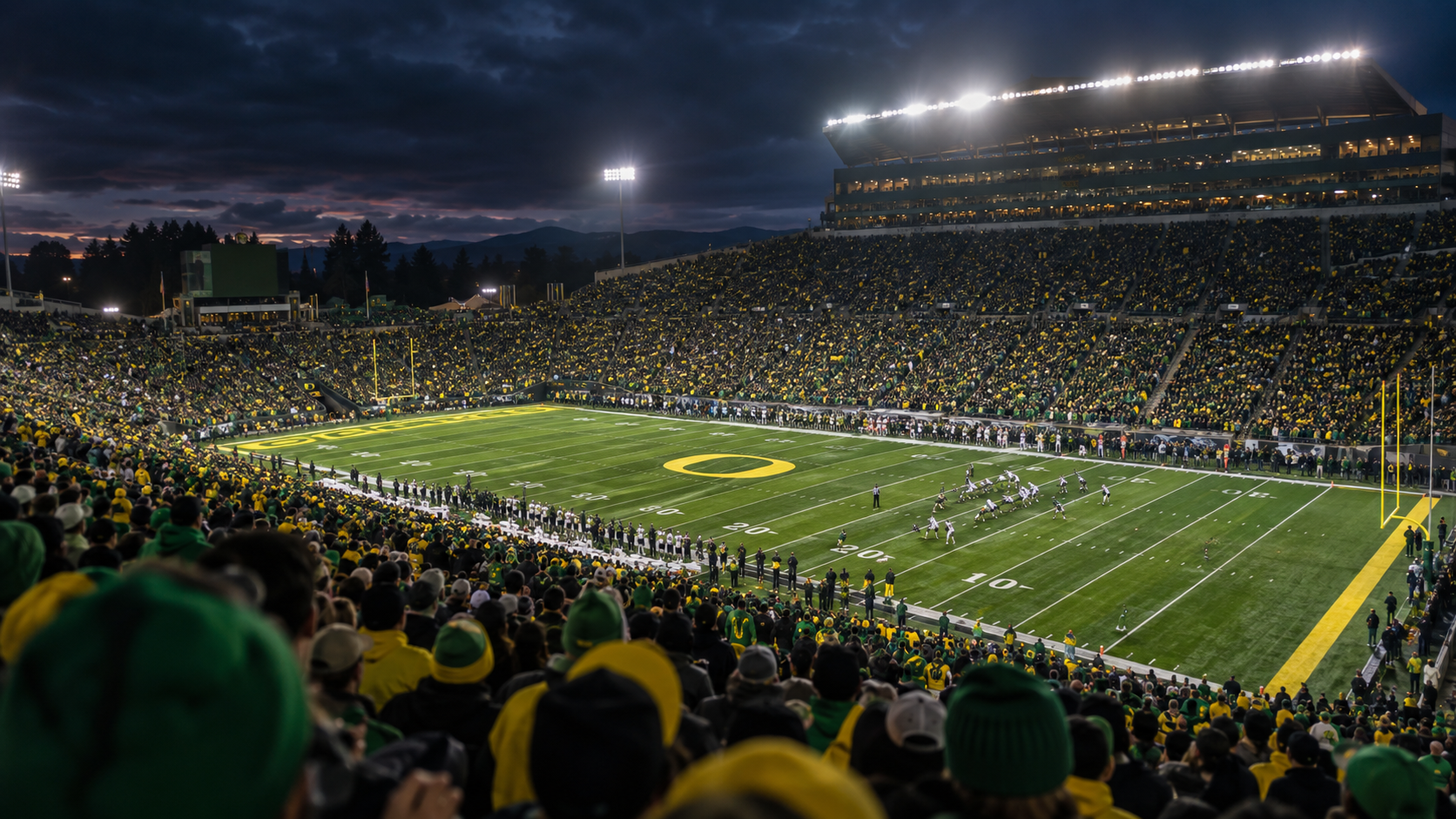 Sports venue scene for Portland State Vikings at Oregon Ducks