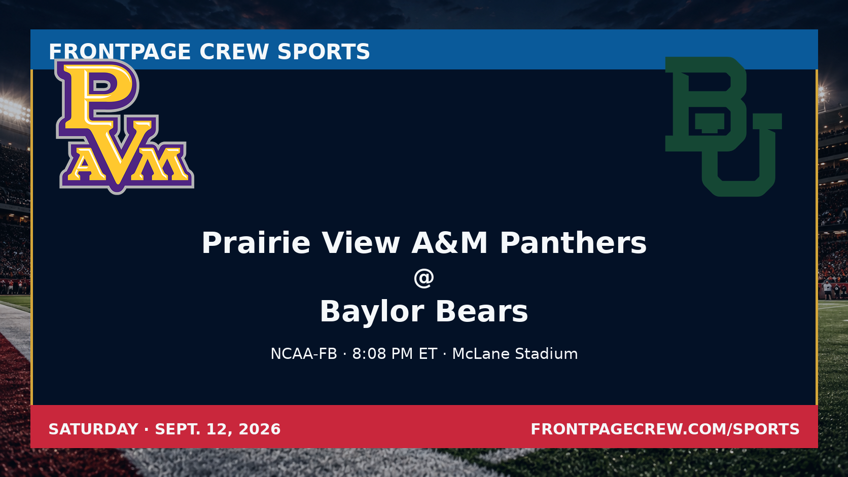 Prairie View A&M Panthers and Baylor Bears game scene