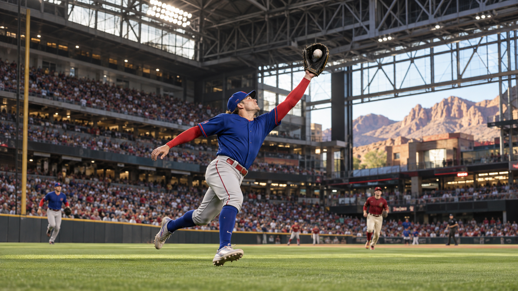 Texas Rangers and Arizona Diamondbacks game scene