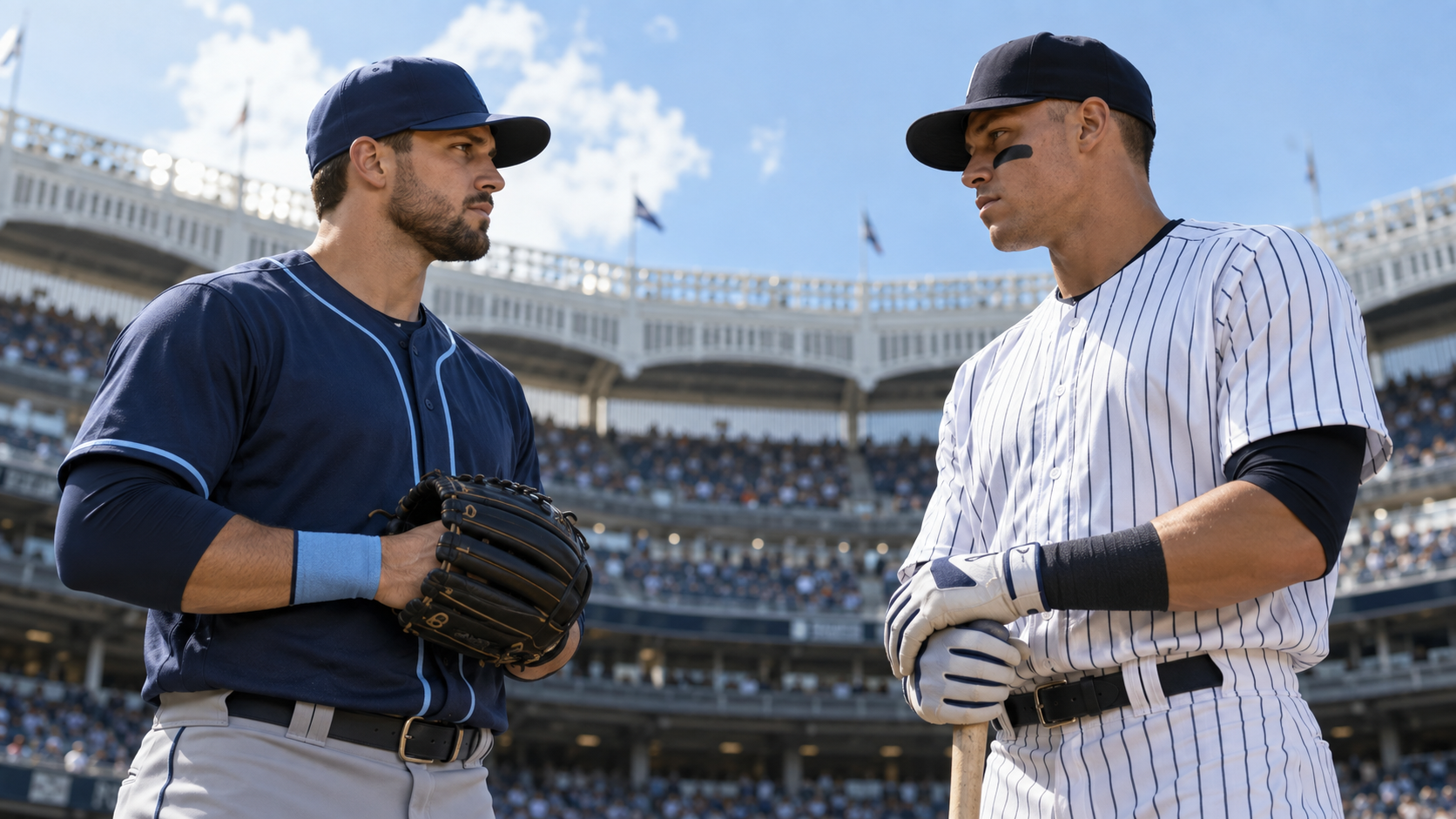 Rays at Yankees baseball matchup scene
