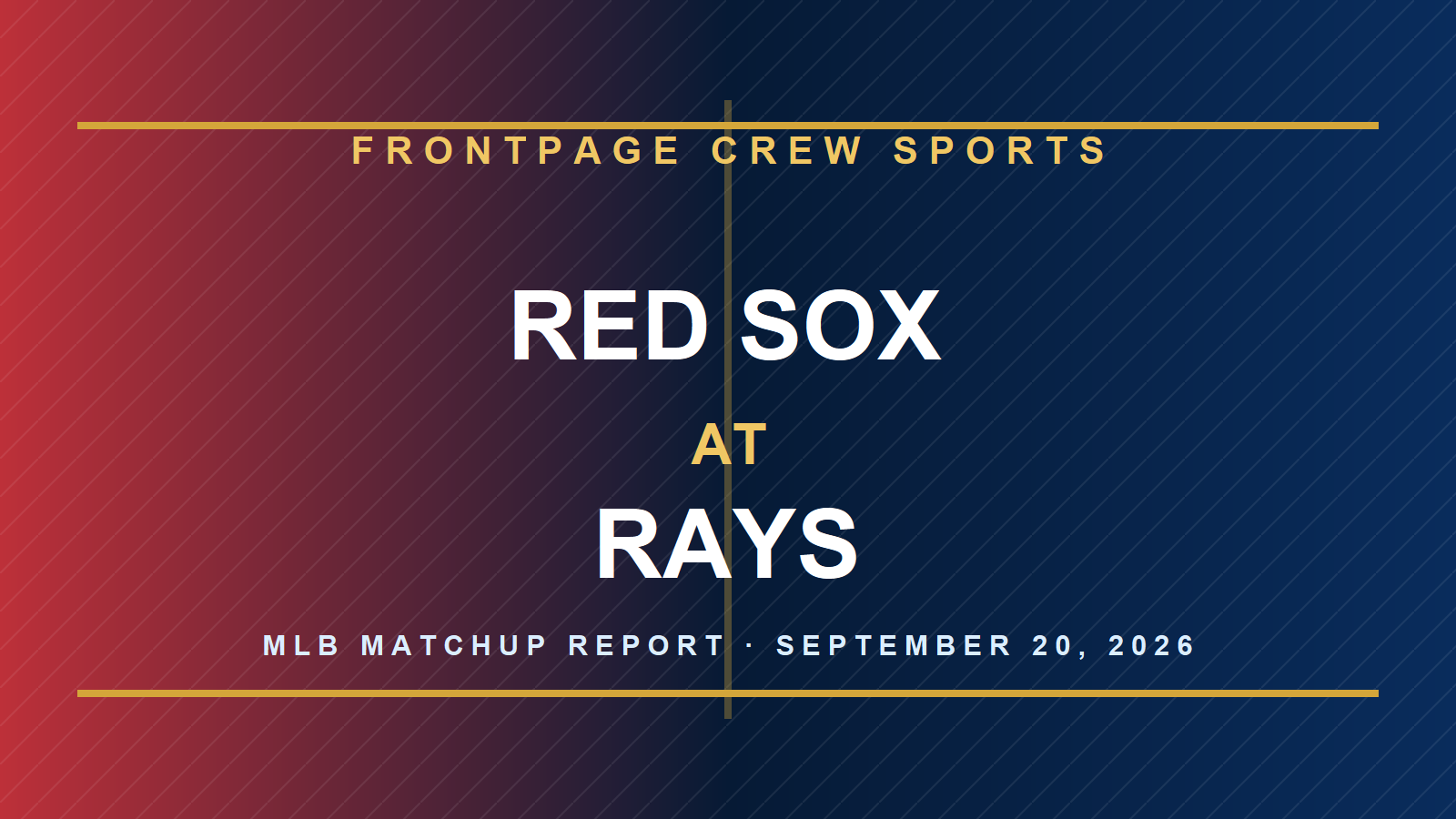 Red Sox at Rays branded MLB matchup graphic