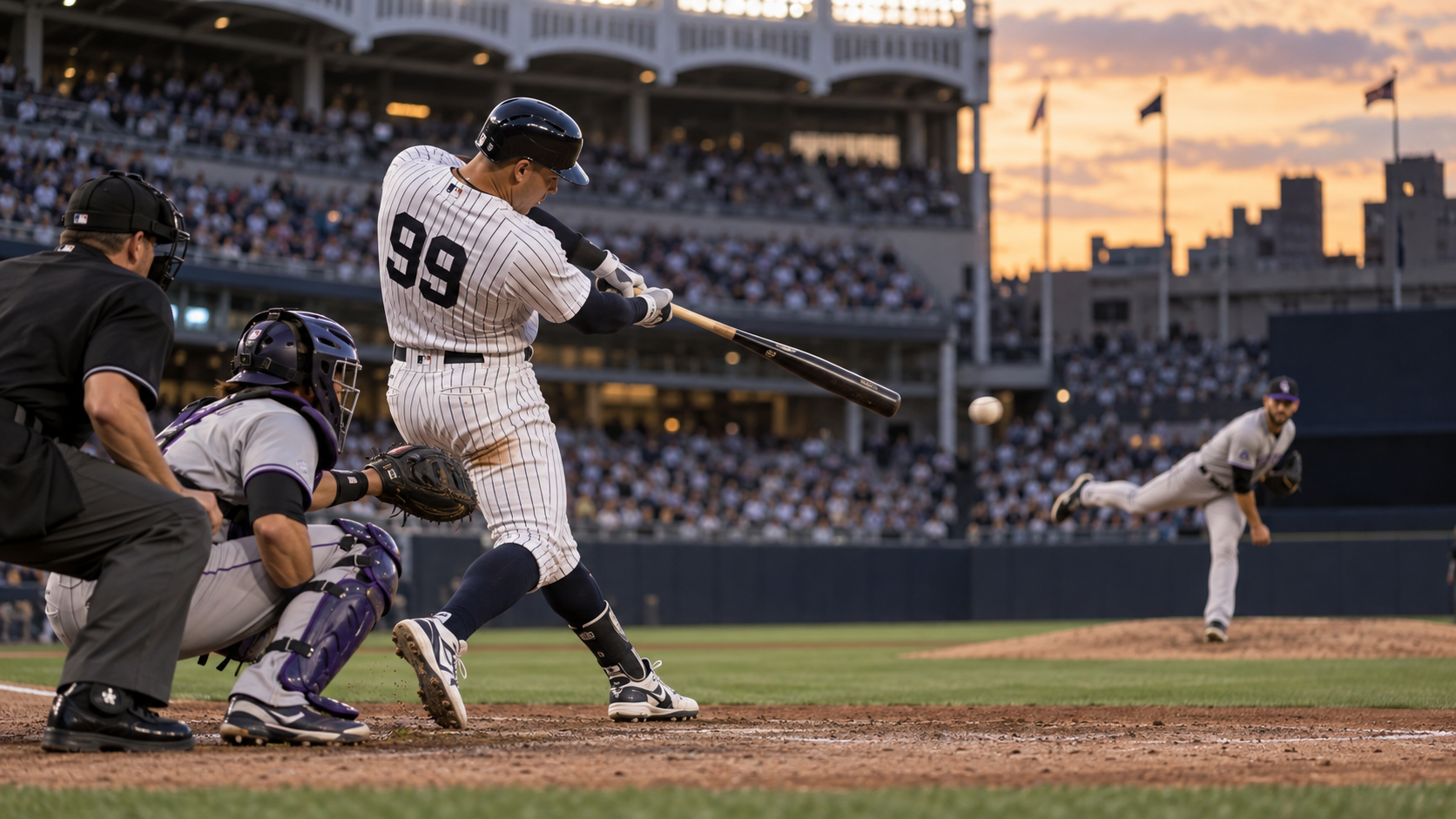 Colorado Rockies and New York Yankees game action