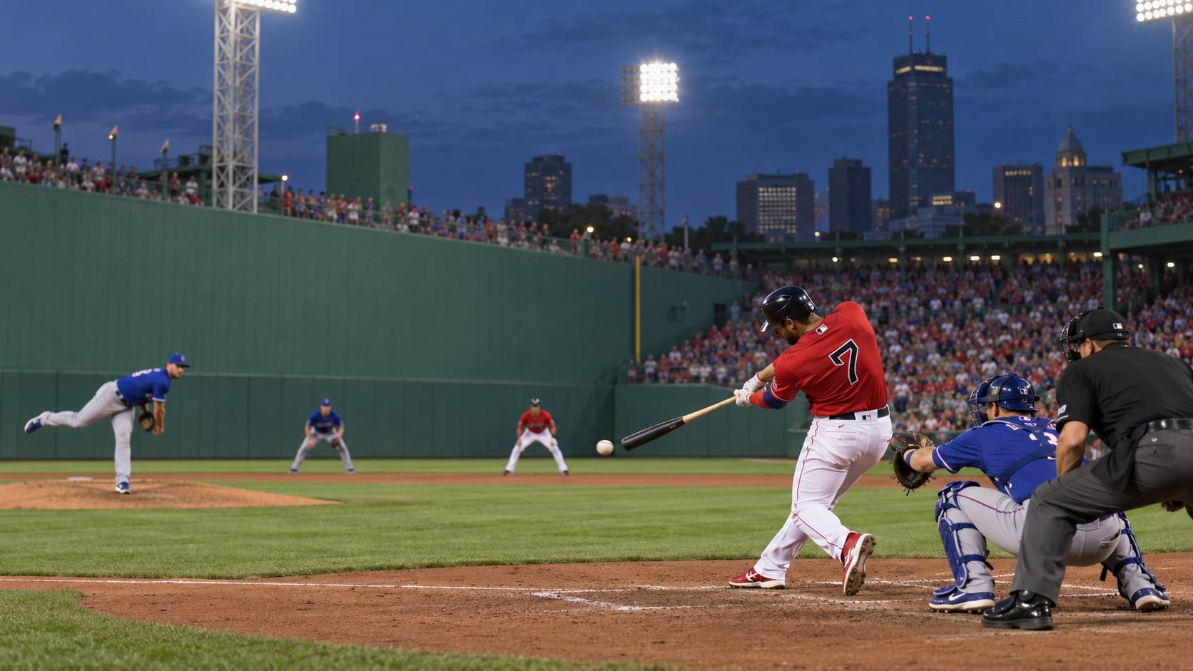 Kansas City Royals and Boston Red Sox game scene