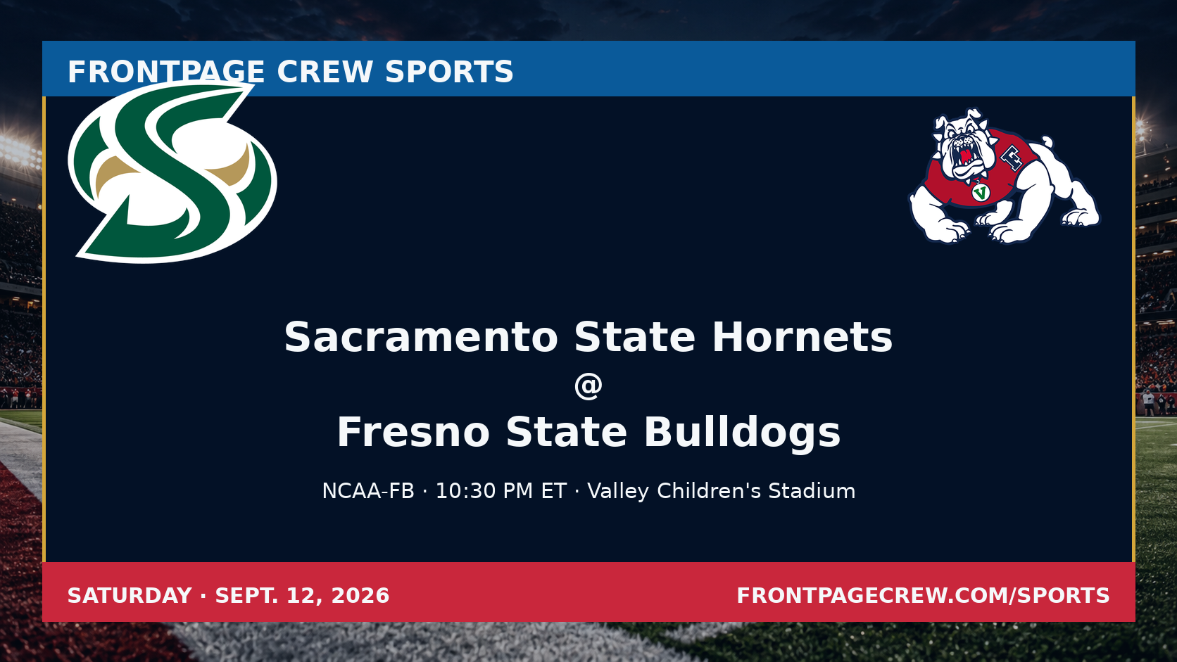Sacramento State Hornets and Fresno State Bulldogs game scene