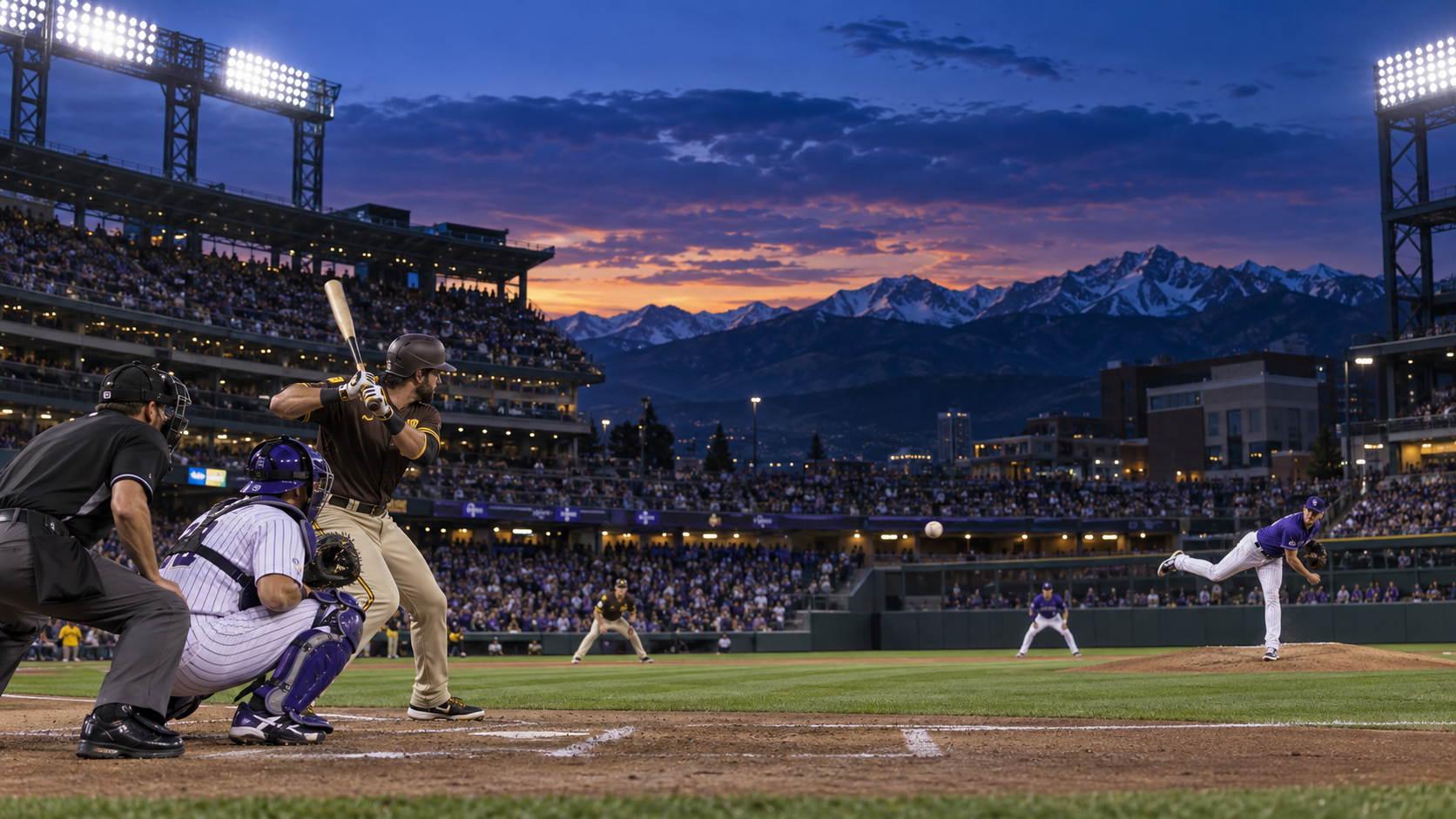 Text-free MLB game scene for San Diego Padres at Colorado Rockies