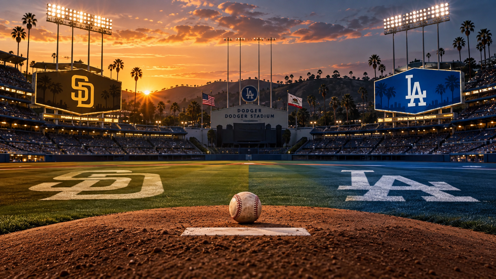 San Diego Padres at Los Angeles Dodgers matchup artwork