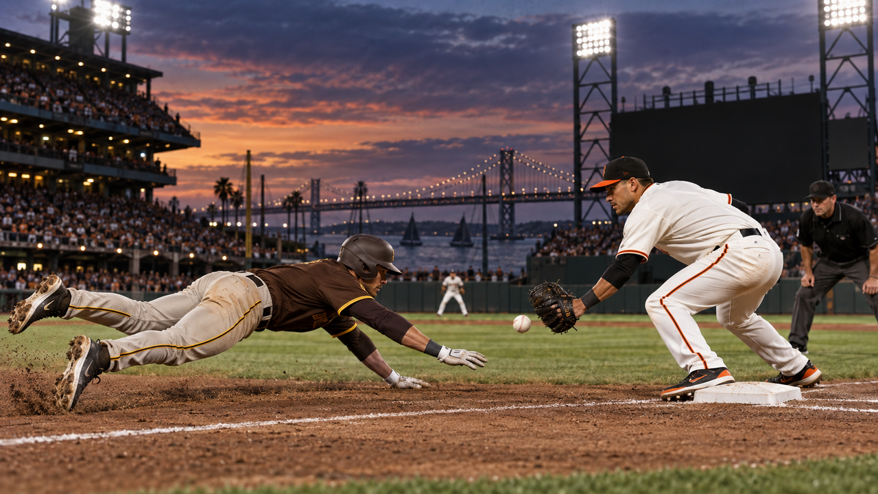 Text-free MLB game scene for San Diego Padres at San Francisco Giants