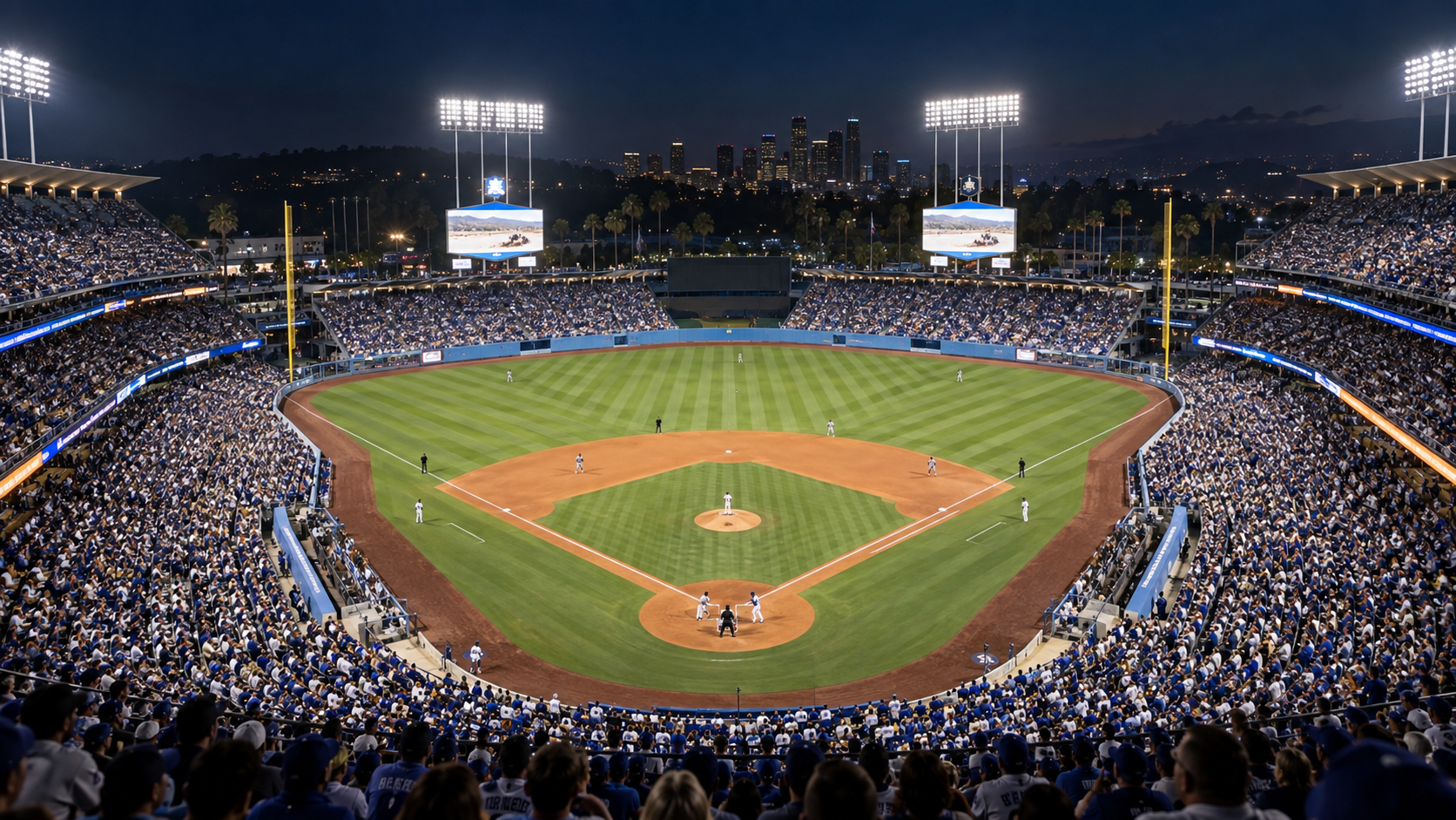 Sports venue scene for San Francisco Giants at Los Angeles Dodgers