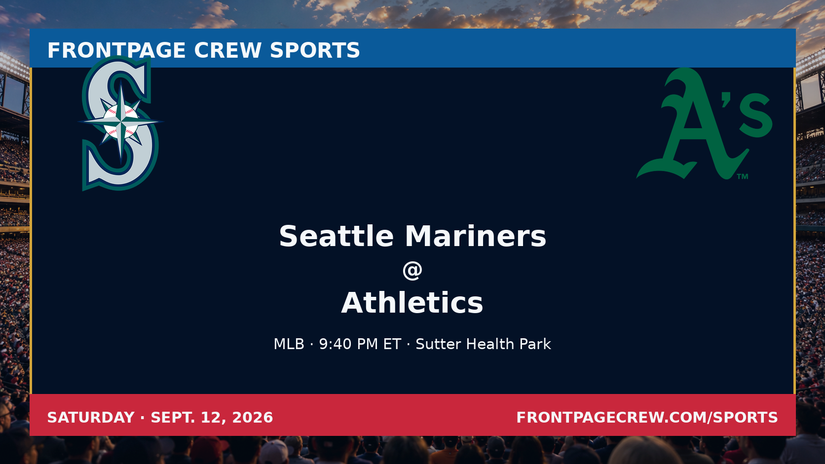 Seattle Mariners and Athletics game scene