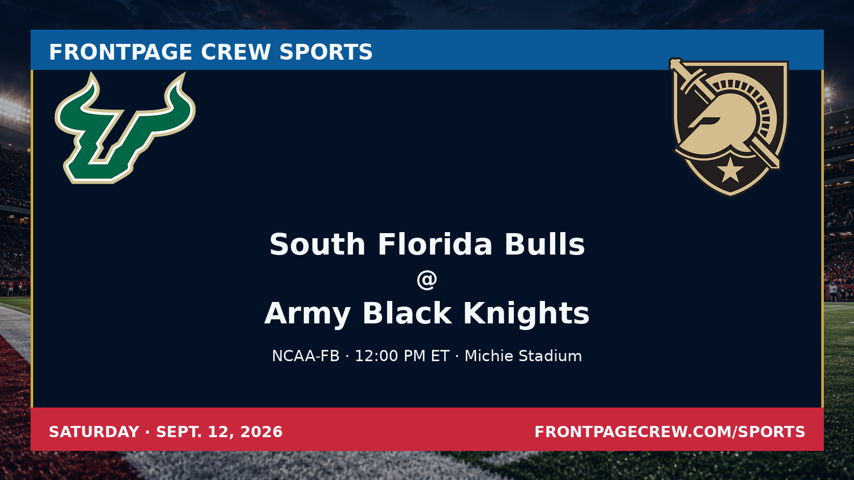 South Florida Bulls and Army Black Knights game scene