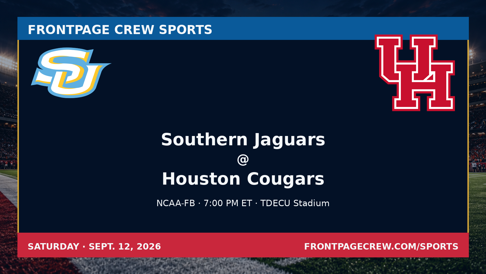 Southern Jaguars and Houston Cougars game scene