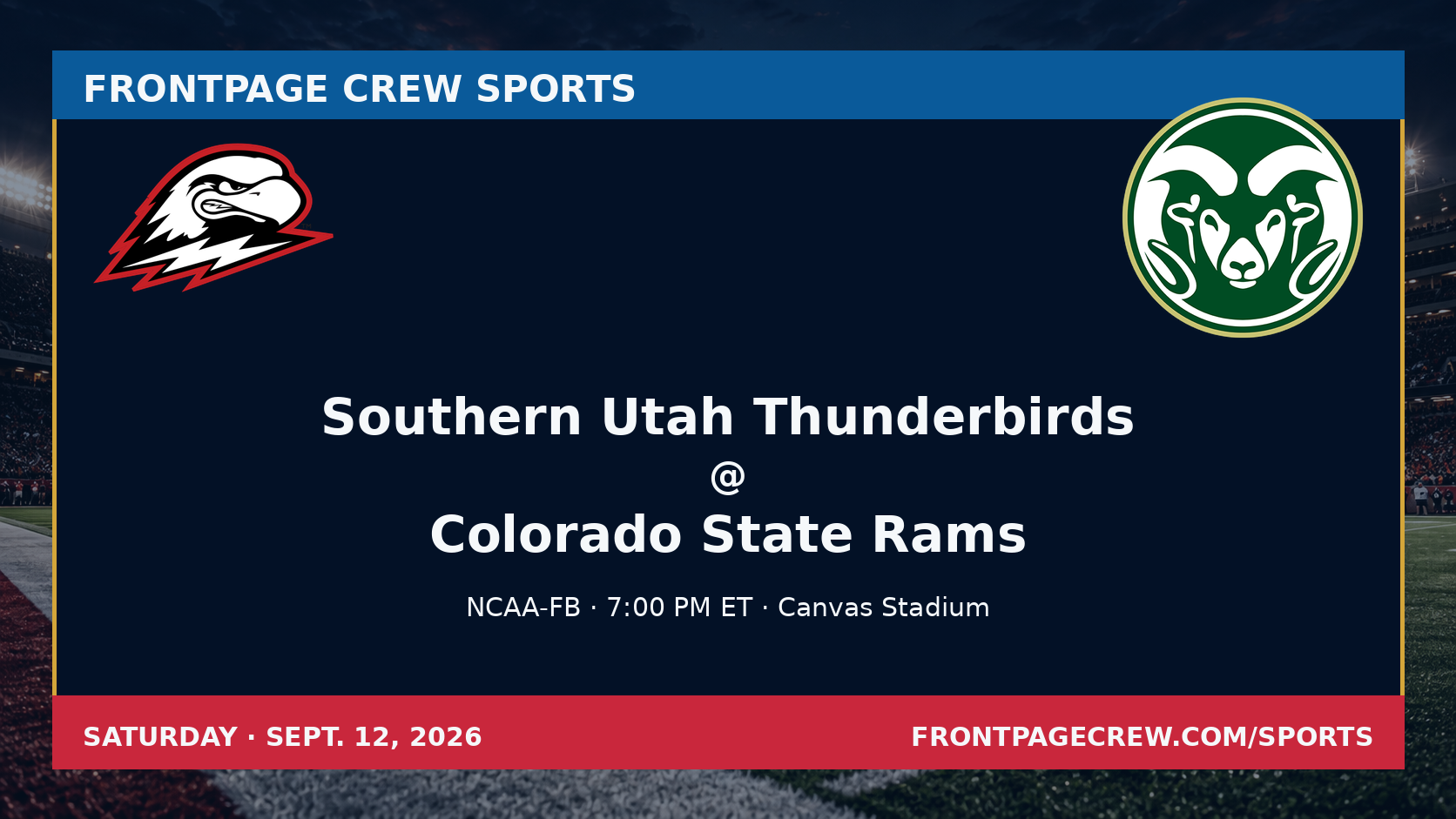 Southern Utah Thunderbirds and Colorado State Rams game scene