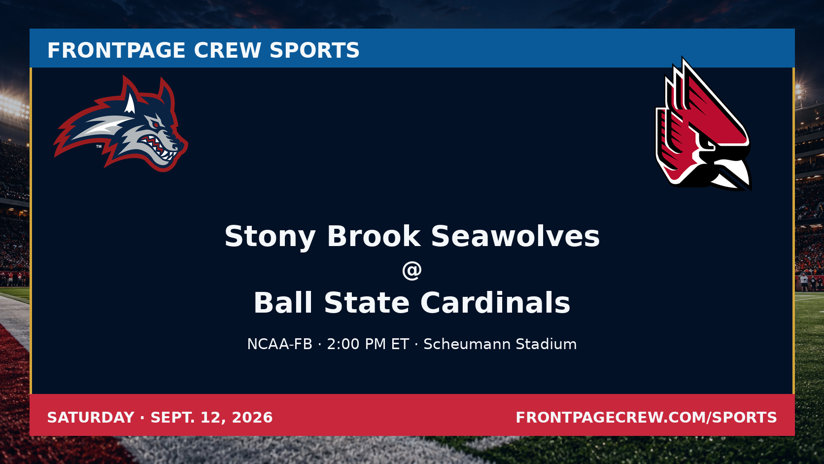 Stony Brook Seawolves and Ball State Cardinals game scene