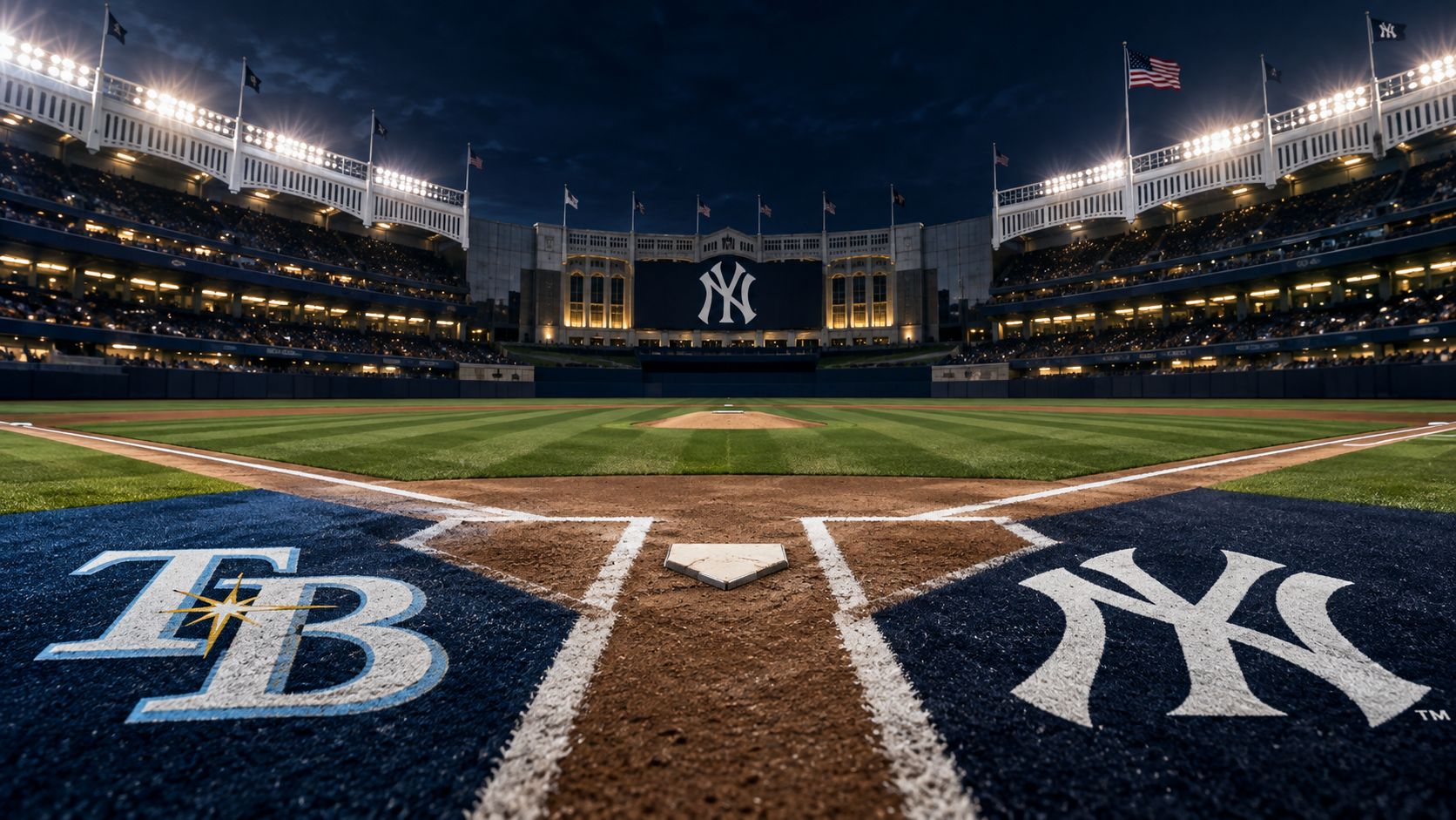 Tampa Bay Rays at New York Yankees matchup artwork