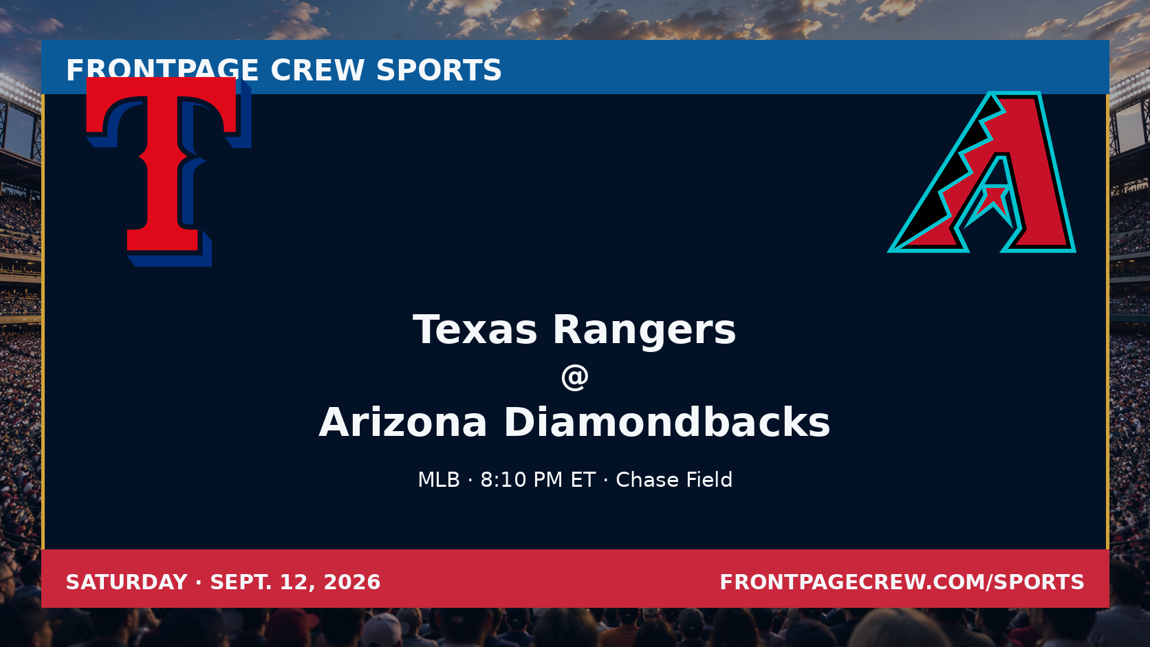 Texas Rangers and Arizona Diamondbacks game scene