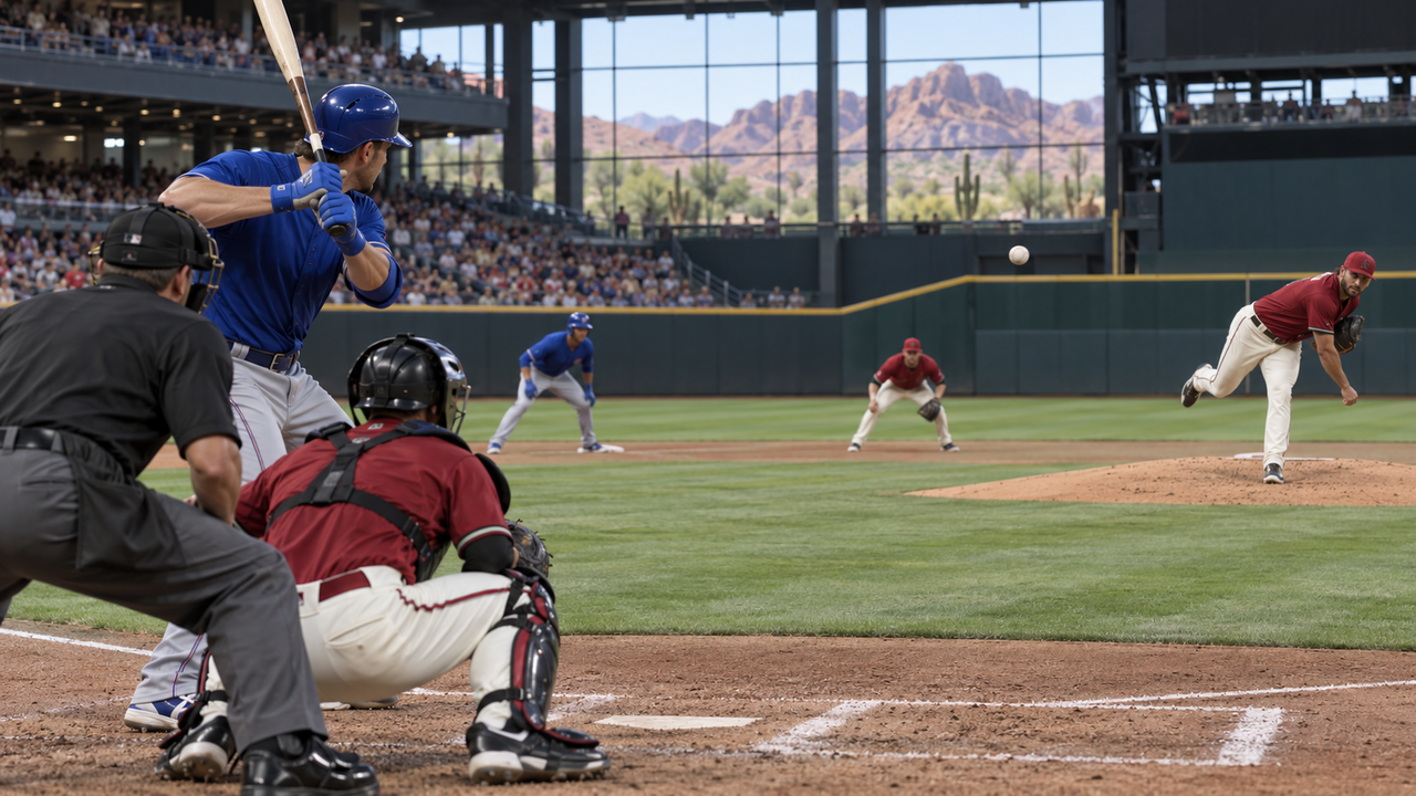 Text-free MLB game scene for Texas Rangers at Arizona Diamondbacks