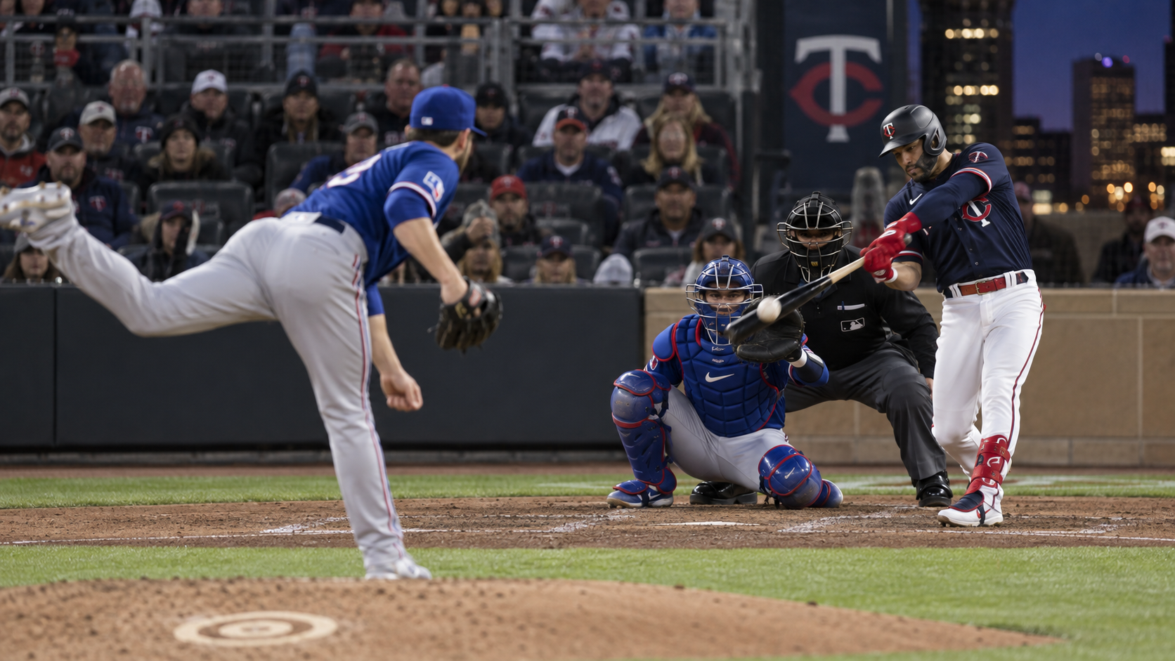 Texas Rangers at Minnesota Twins matchup artwork