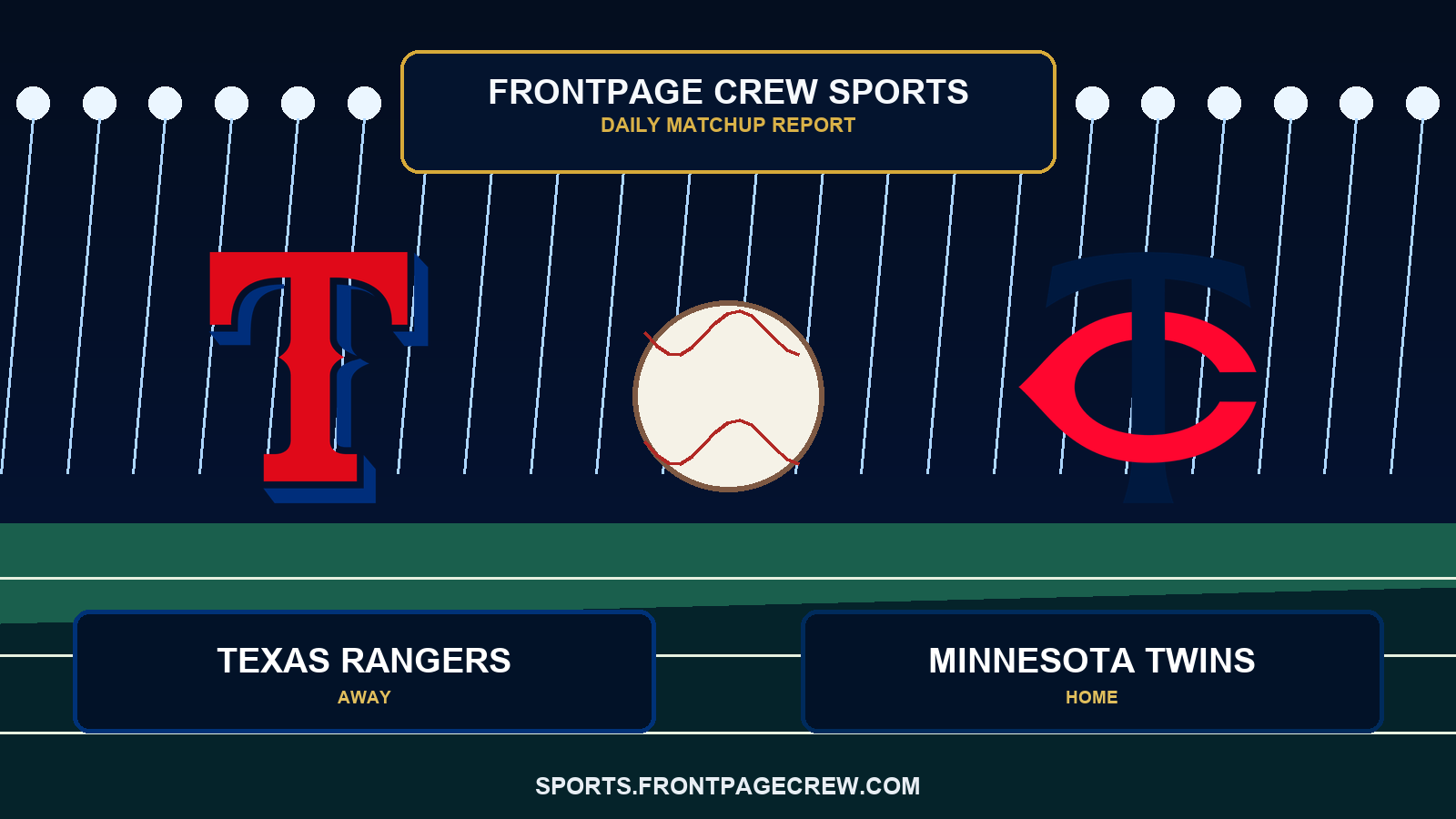 Texas Rangers at Minnesota Twins matchup artwork