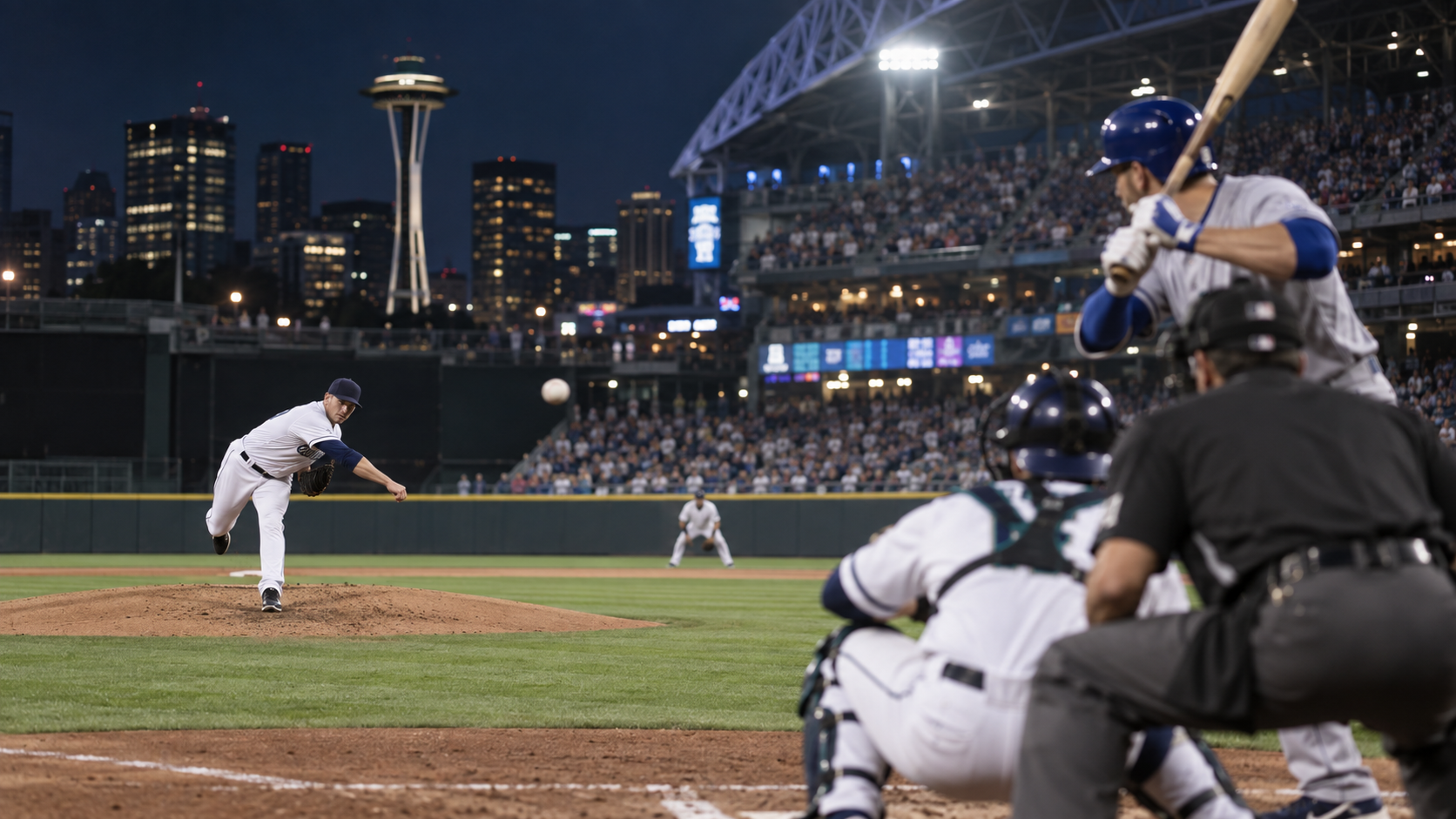 Game-action editorial image for Texas Rangers at Seattle Mariners