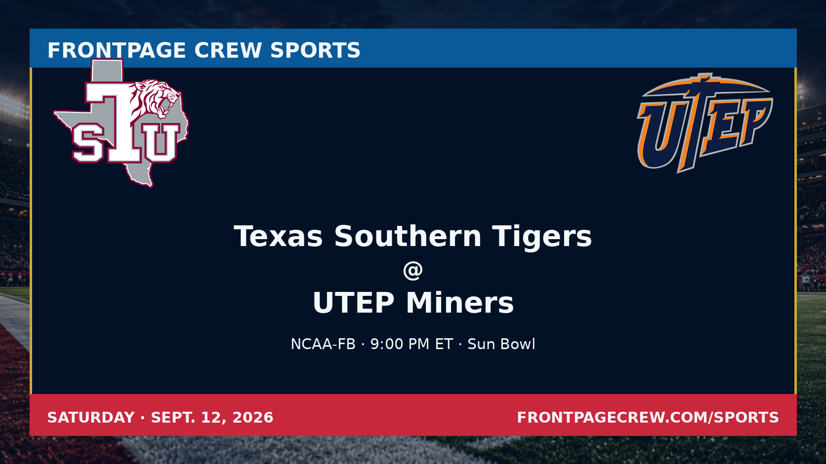 Texas Southern Tigers and UTEP Miners game scene
