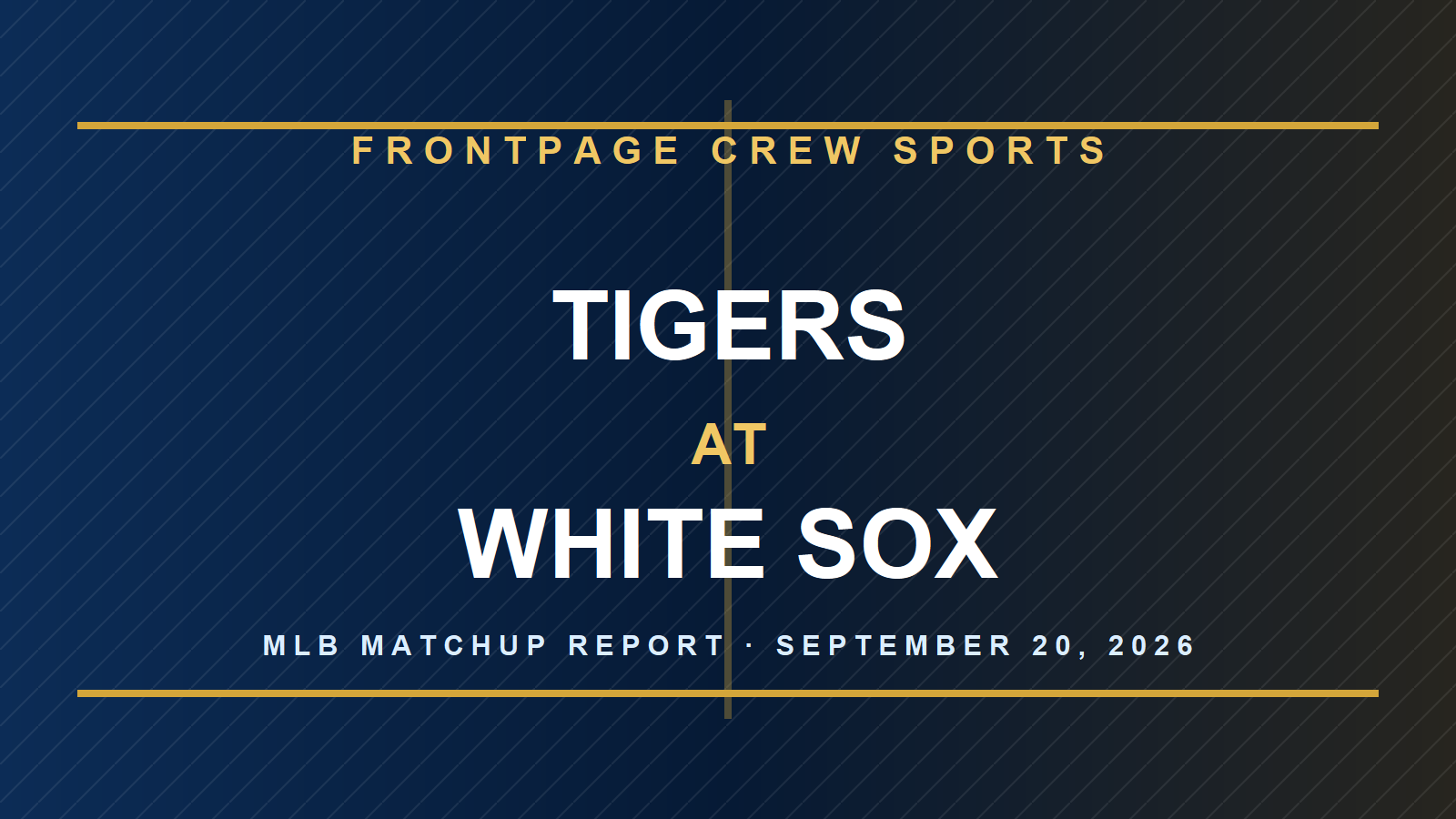 Tigers at White Sox branded MLB matchup graphic