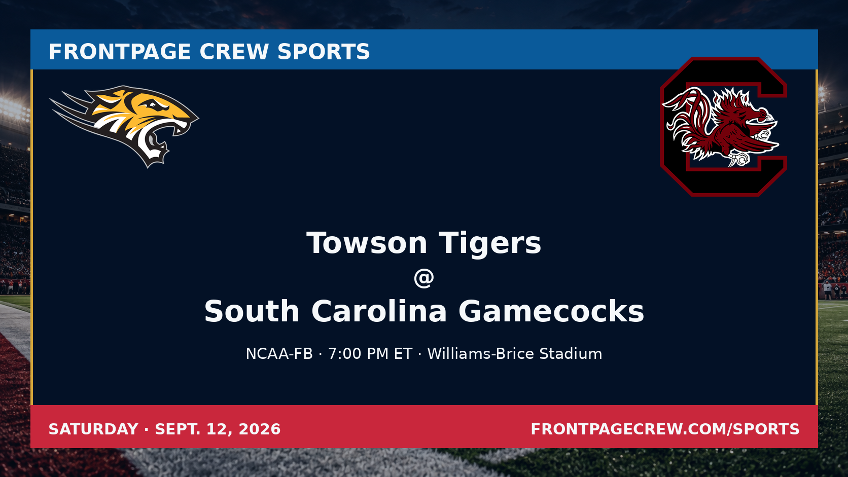 Towson Tigers and South Carolina Gamecocks game scene