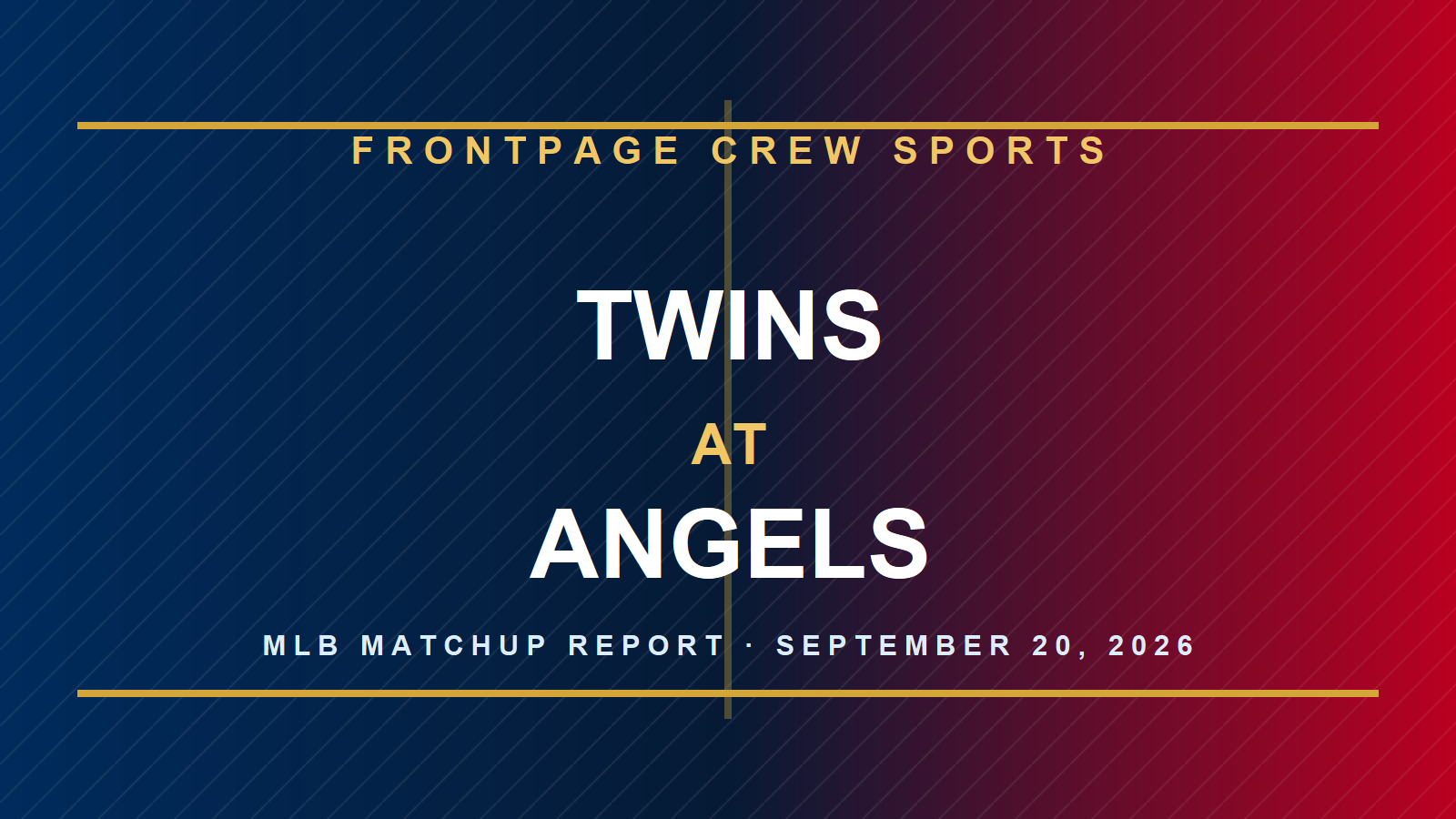 Twins at Angels branded MLB matchup graphic
