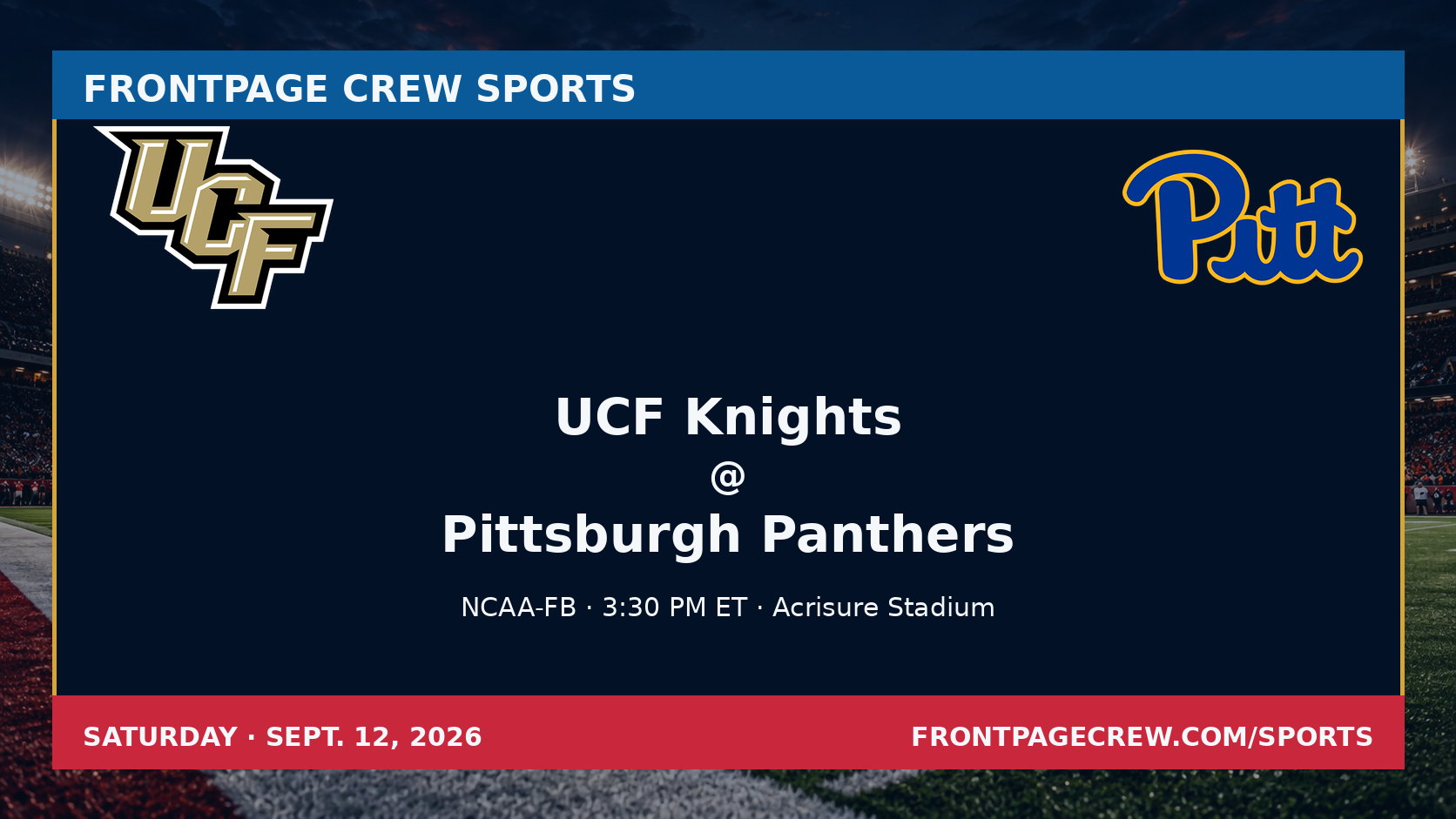 UCF Knights and Pittsburgh Panthers game scene