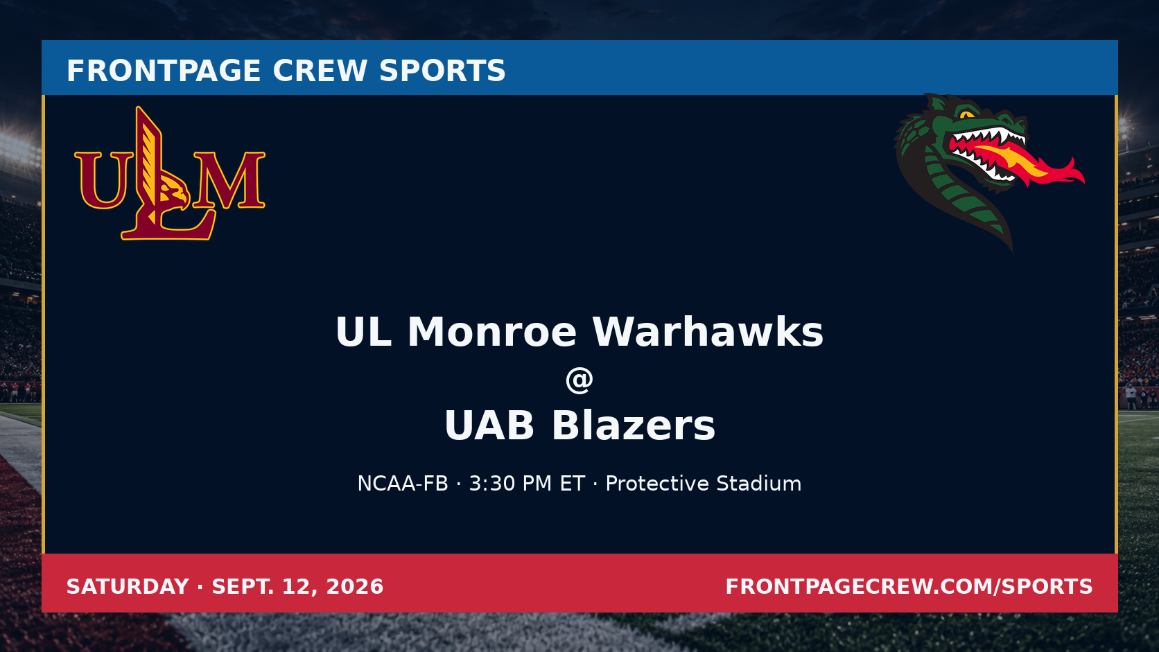 UL Monroe Warhawks and UAB Blazers game scene