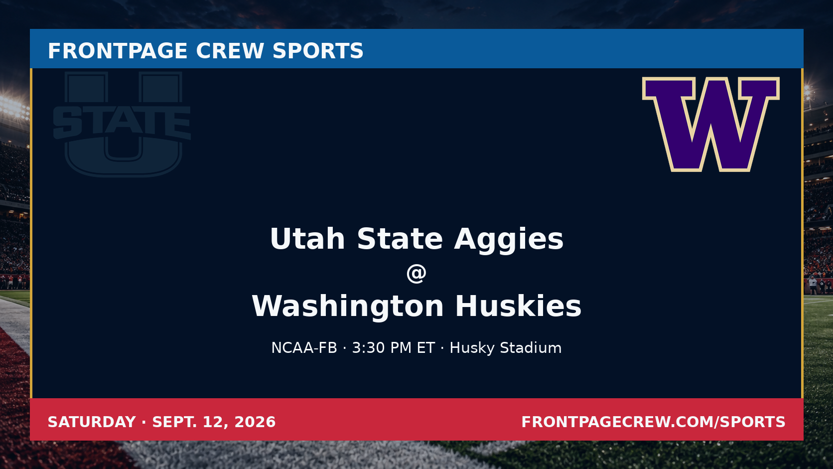 Utah State Aggies and Washington Huskies game scene
