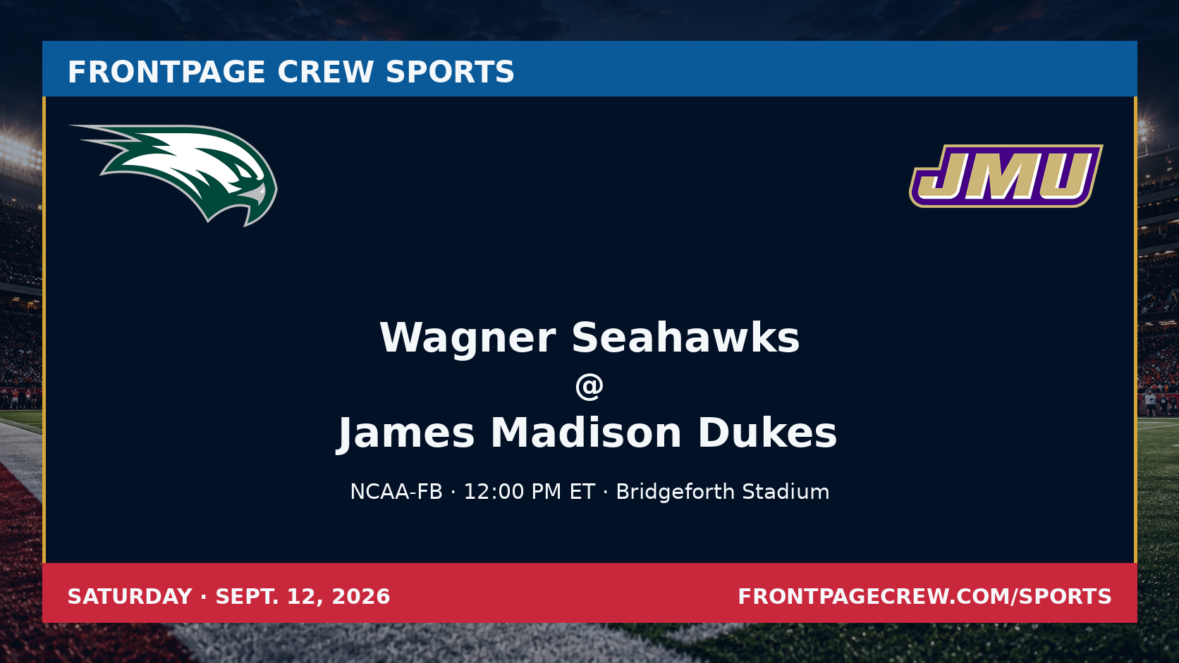Wagner Seahawks and James Madison Dukes game scene