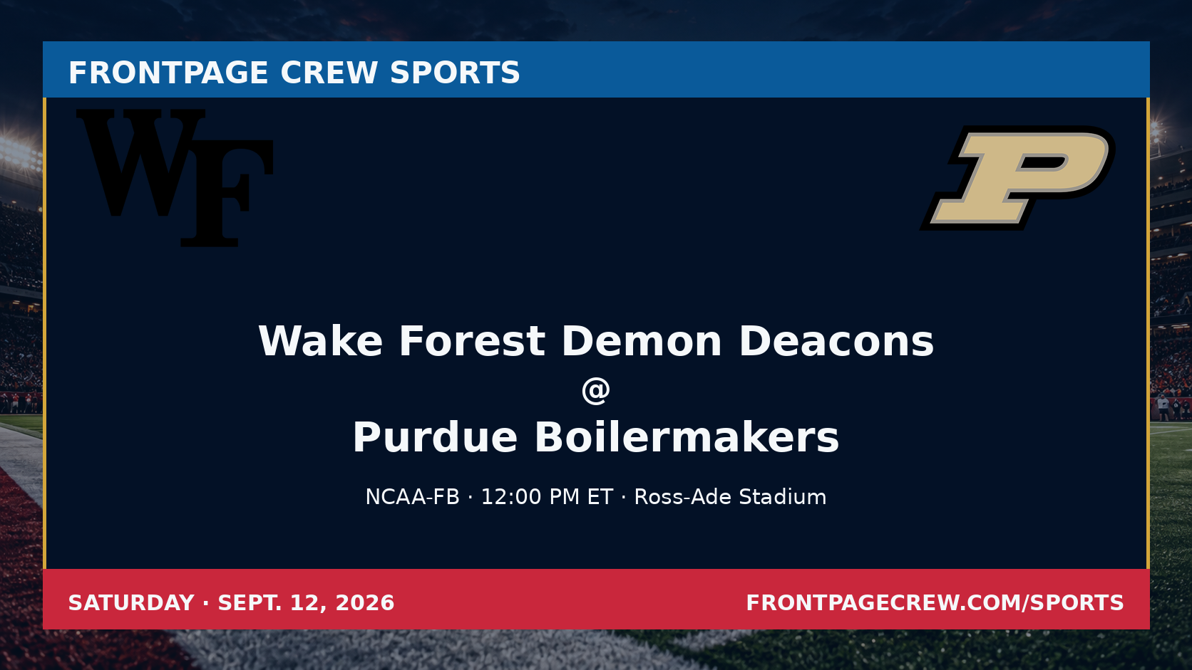 Wake Forest Demon Deacons and Purdue Boilermakers game scene